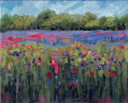 Poppies 02, 8”x10” Acrylic on Canvas, $75