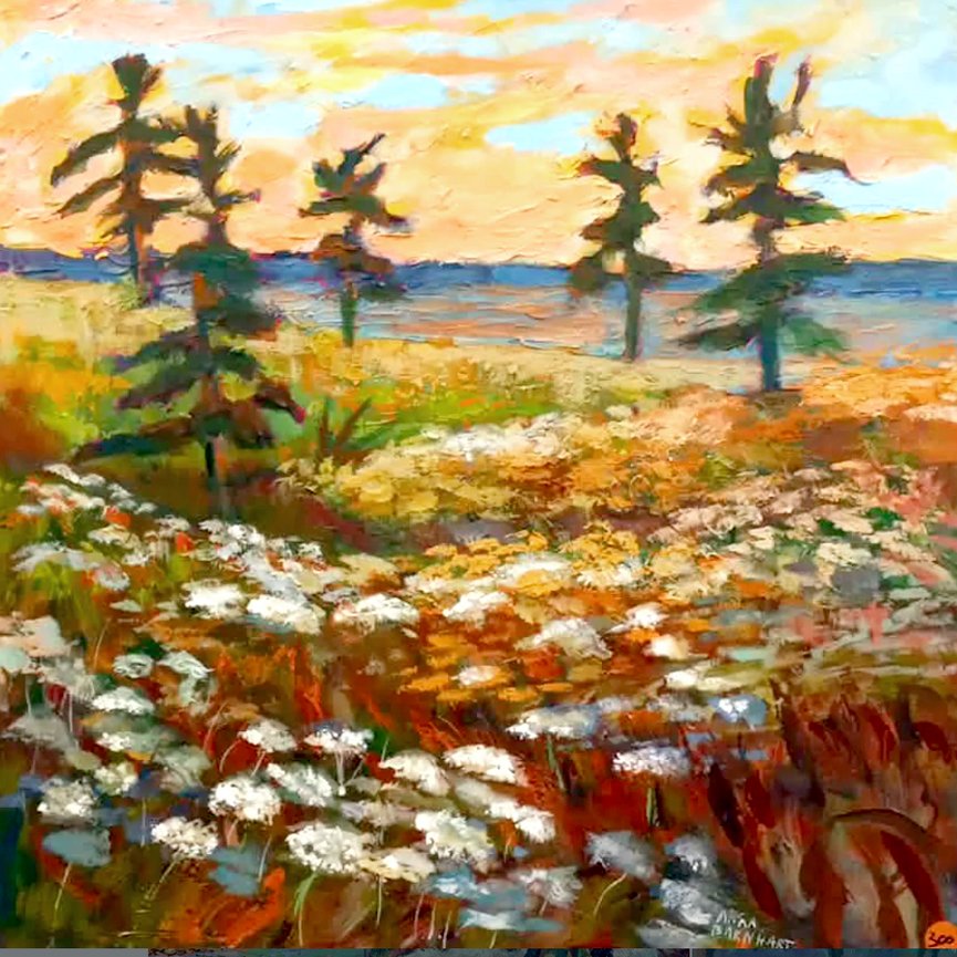 Peace and (Wild) Carrots 20"x20" Acrylic Painting