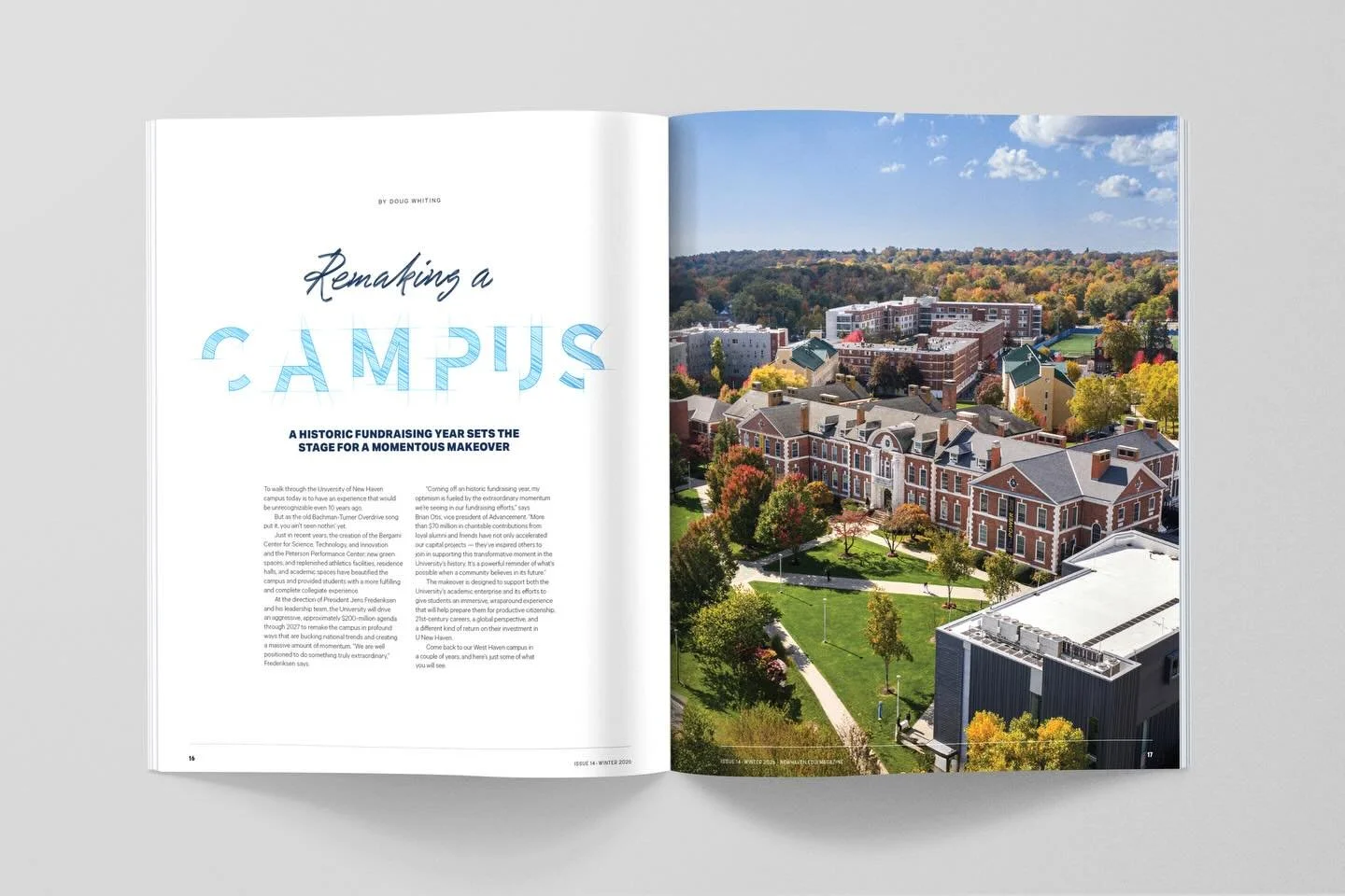 New buildings. Major renovations. A campus evolving. 🏗️ The cover feature in the latest issue takes a closer look at the transformations underway across the University of New Haven. Each project gets its own snapshot&mdash;an at-a-glance look at wha