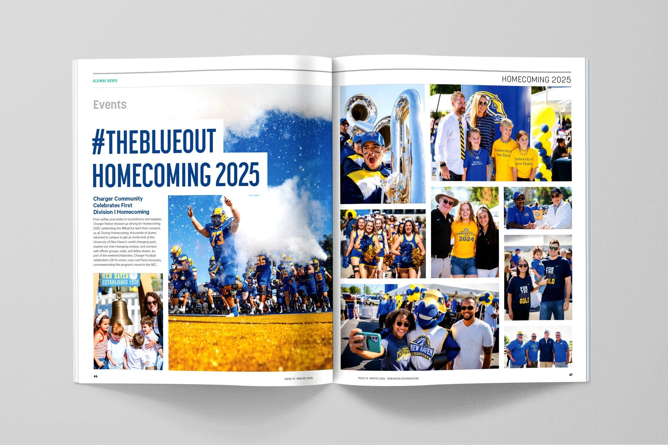 And last but not least from the latest issue of University of New Haven Magazine&hellip;the departments!

News, events, sports, and everything in between that captures the spirit of being a Charger. ⚡️