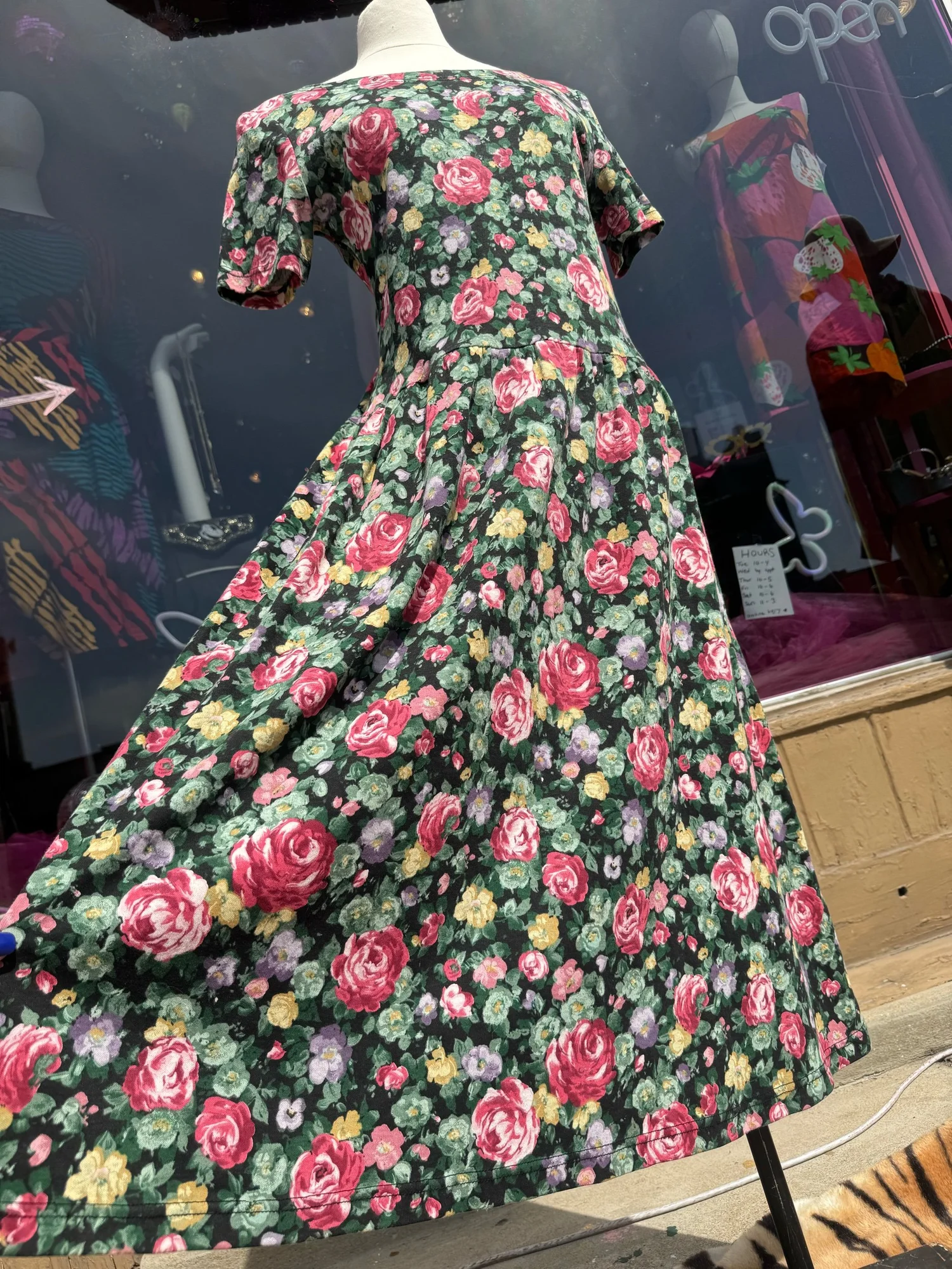 Bust 38” 80s Floral Maxi Dress by Lanz Originals Size Medium