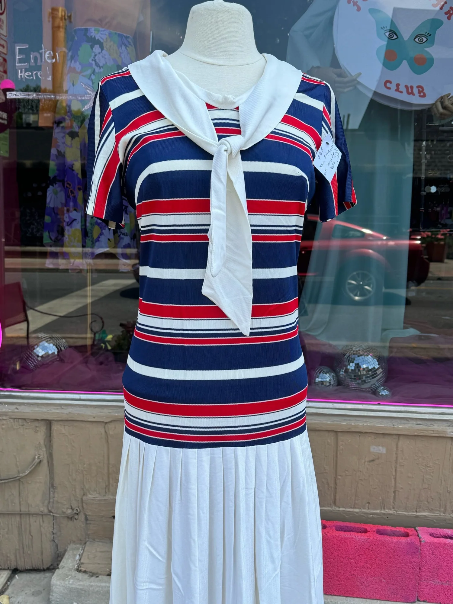drop waist sailor dress 1920s sailor dress in navy and pure white cotton