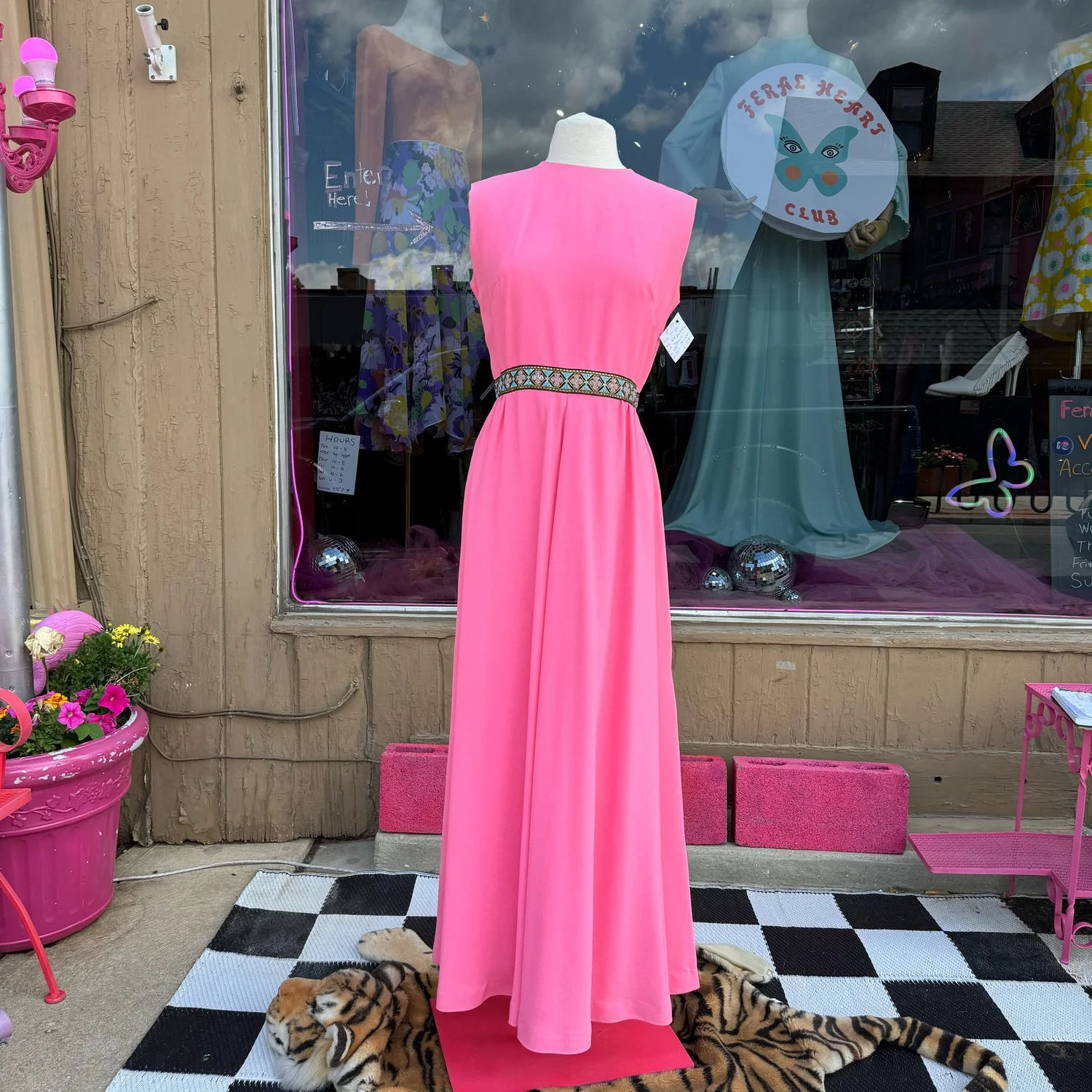 Bust 40 60s/70s Pink Maxi Dress by Stephen O'Grady Size Large / Medium   Feral Heart Club