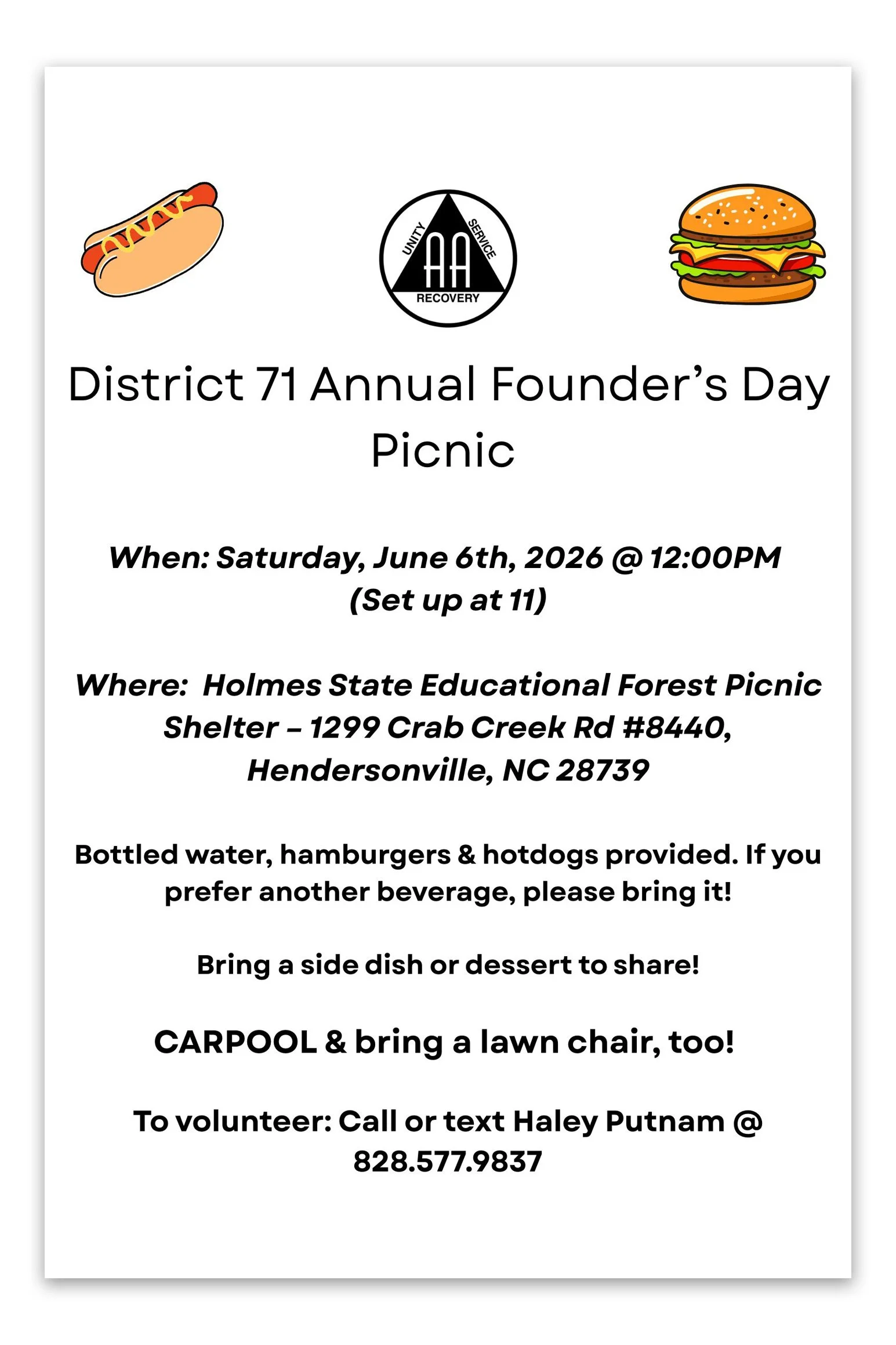 DISTRICT 71 - Annual Founder's Day Picnic