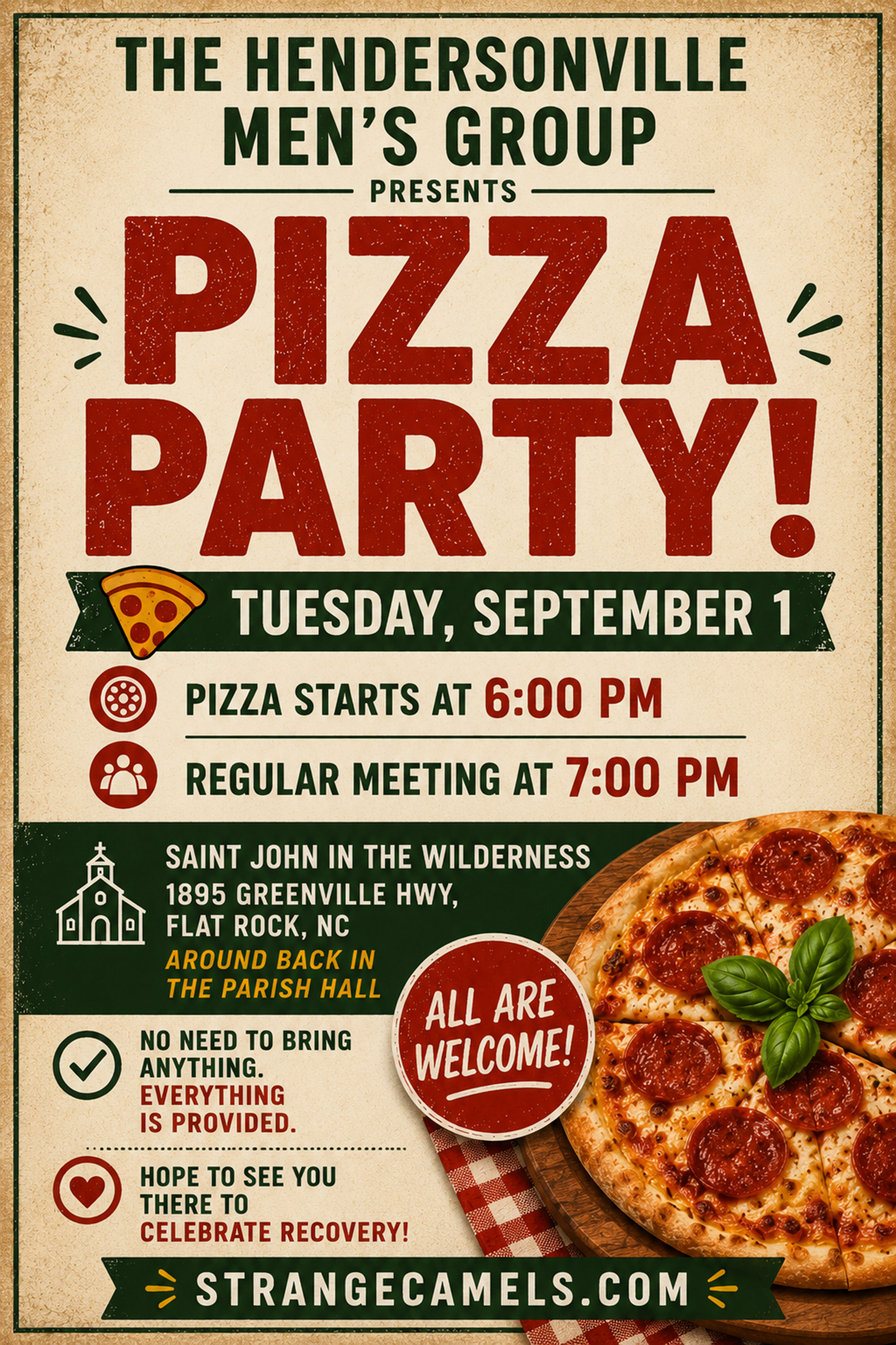 HENDERSONVILLE MEN'S GROUP - PIZZA PARTY