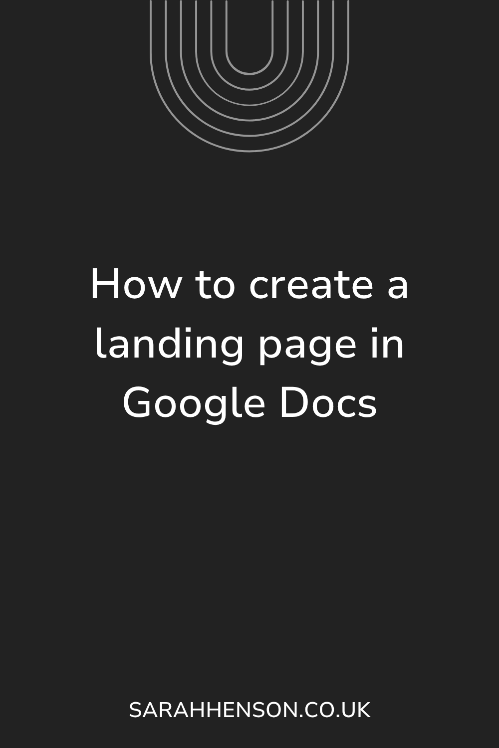 How to create a landing page in Google Docs