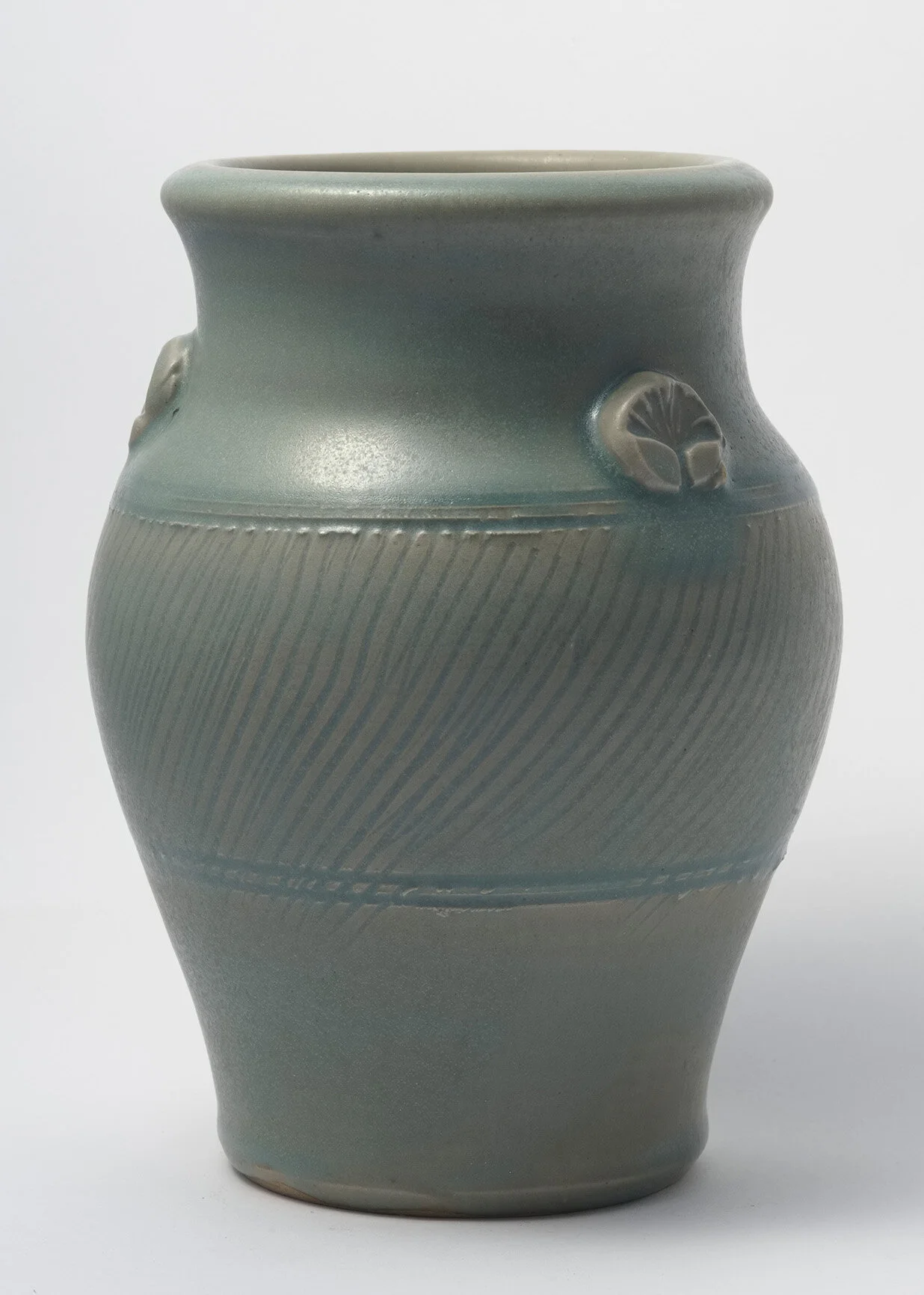 Vase Steinzeugton mit Seladon Glasur