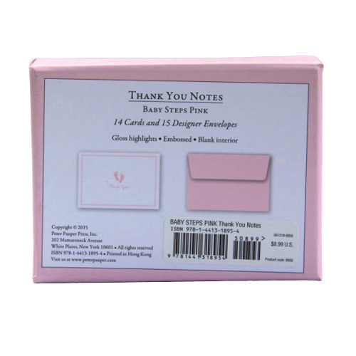 Baby Steps Pink Boxed Thank You Note Write Impressions