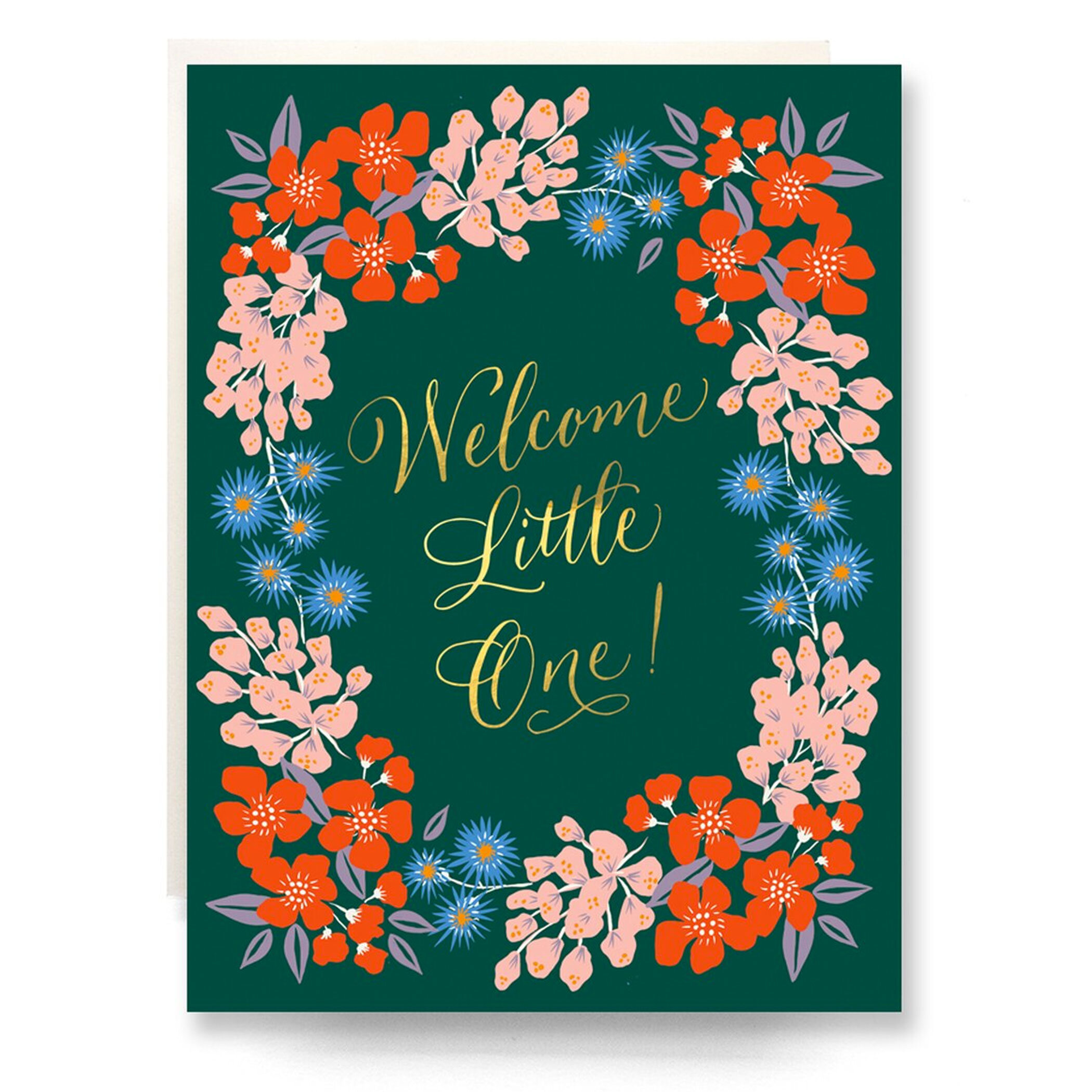 Welcome Little One Wildflowers Card