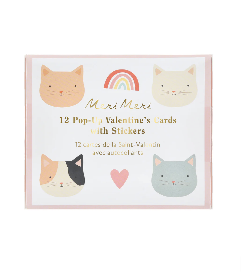 Cat Valentine's Cards & Stickers Set (x 12)
