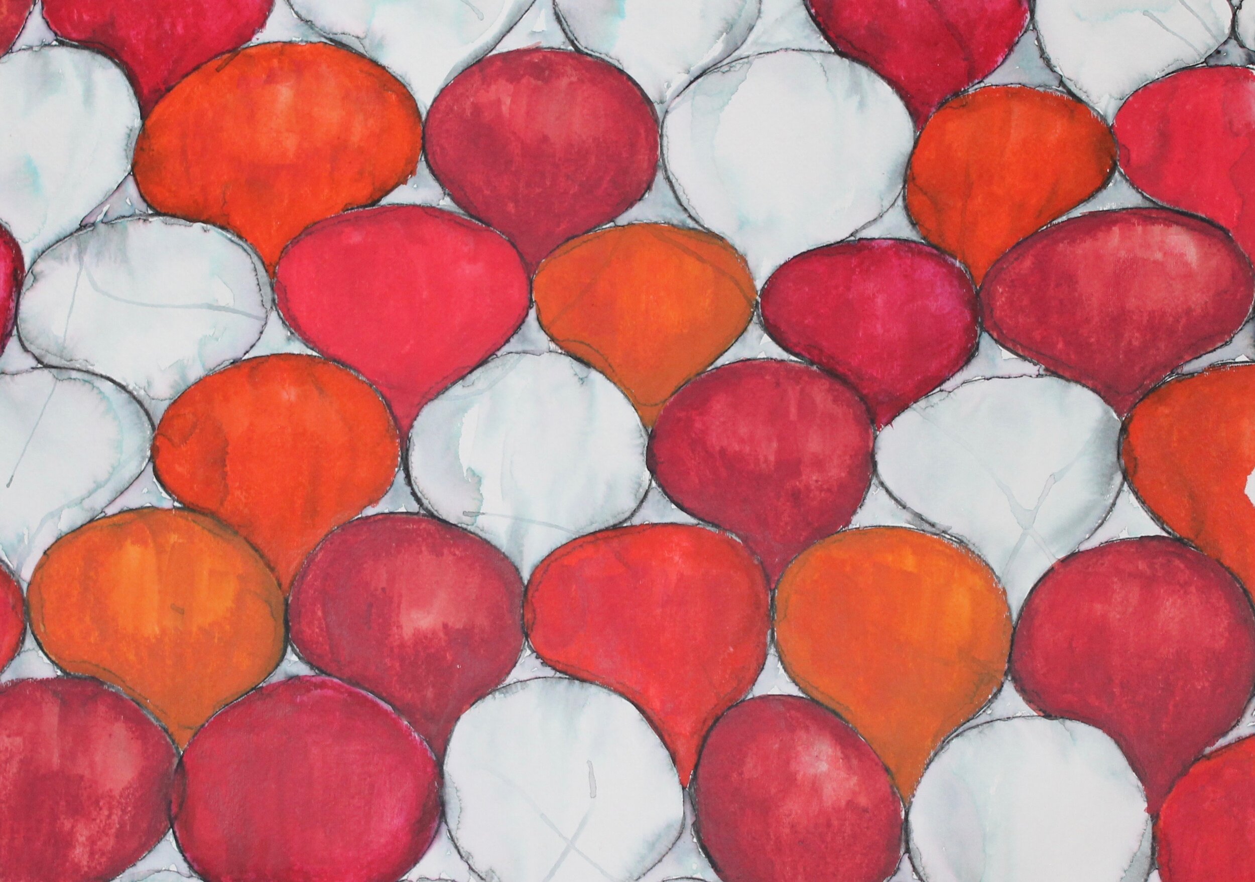 Totally Red. 21"x15". Wax and ink.