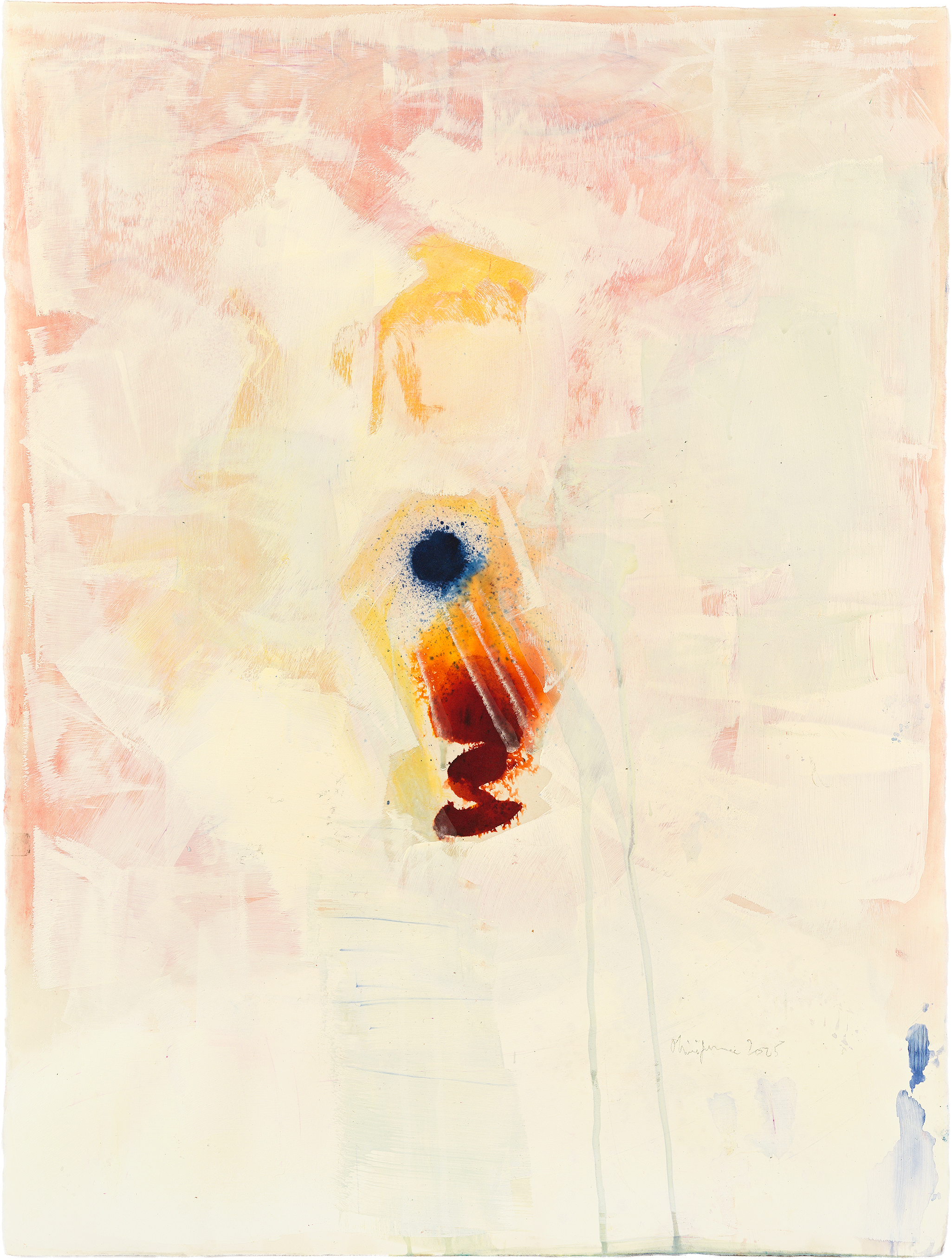 watercolor-painting-Light pinks, pale yellows on a fragile surface of gesso and pigment.