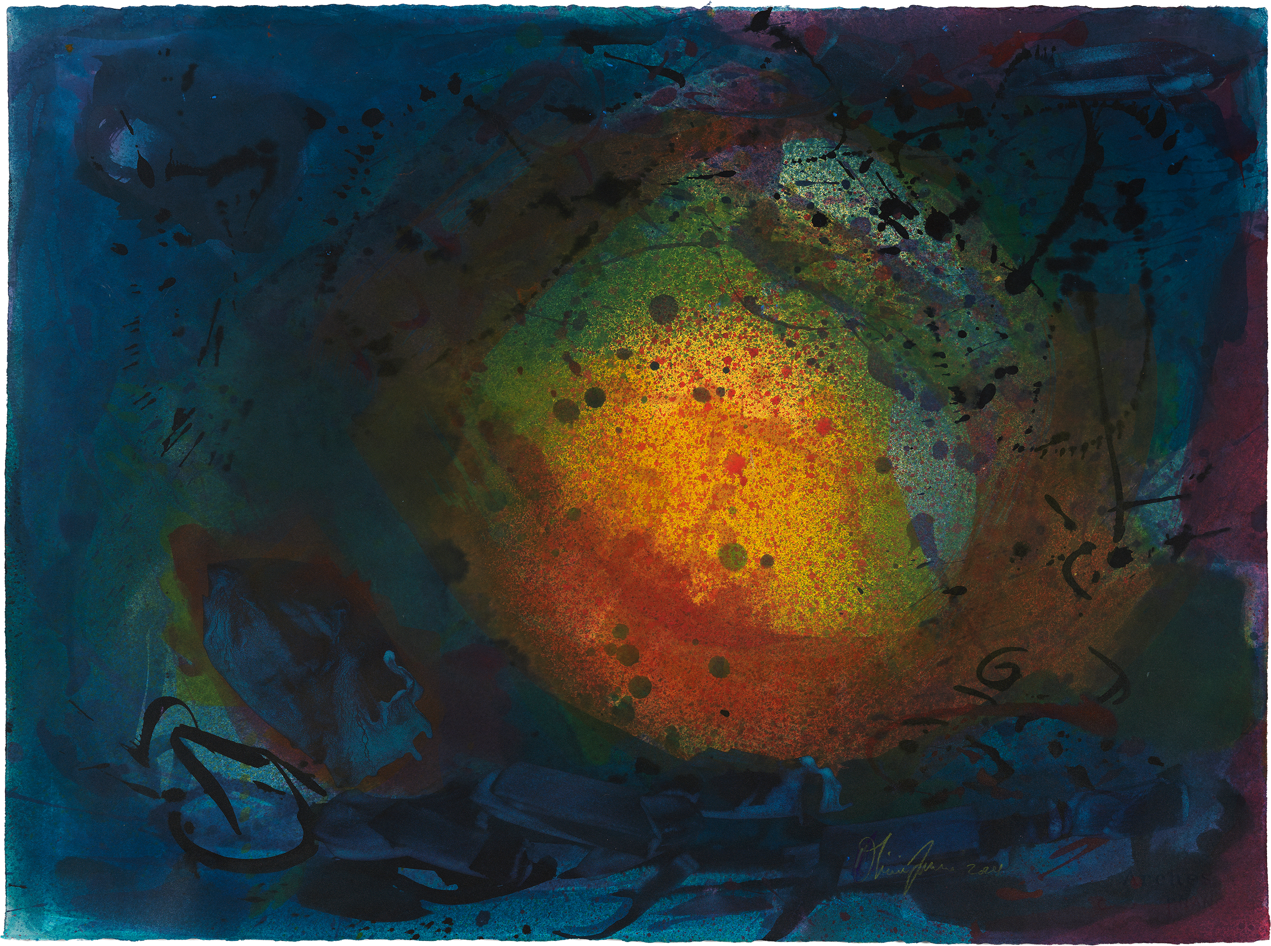 watercolor-painting-Ocean-deep-blues-underwater-turbulent-eerie-organic