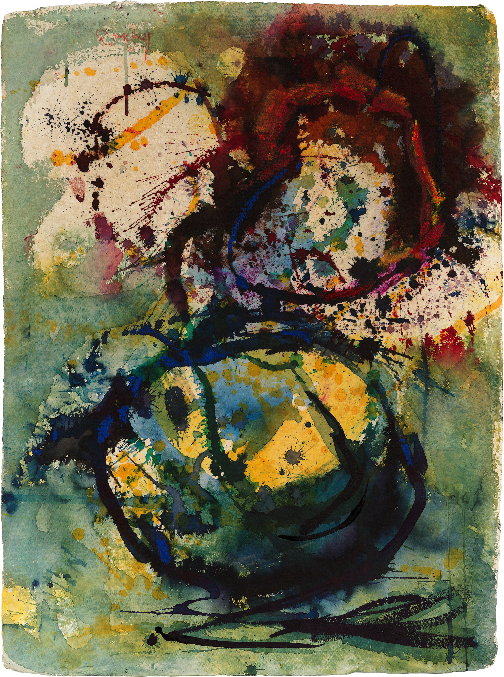 watercolor-painting-Alizarin crimson, the blood of life and the rich navy or Prussian blue of deep sleep.