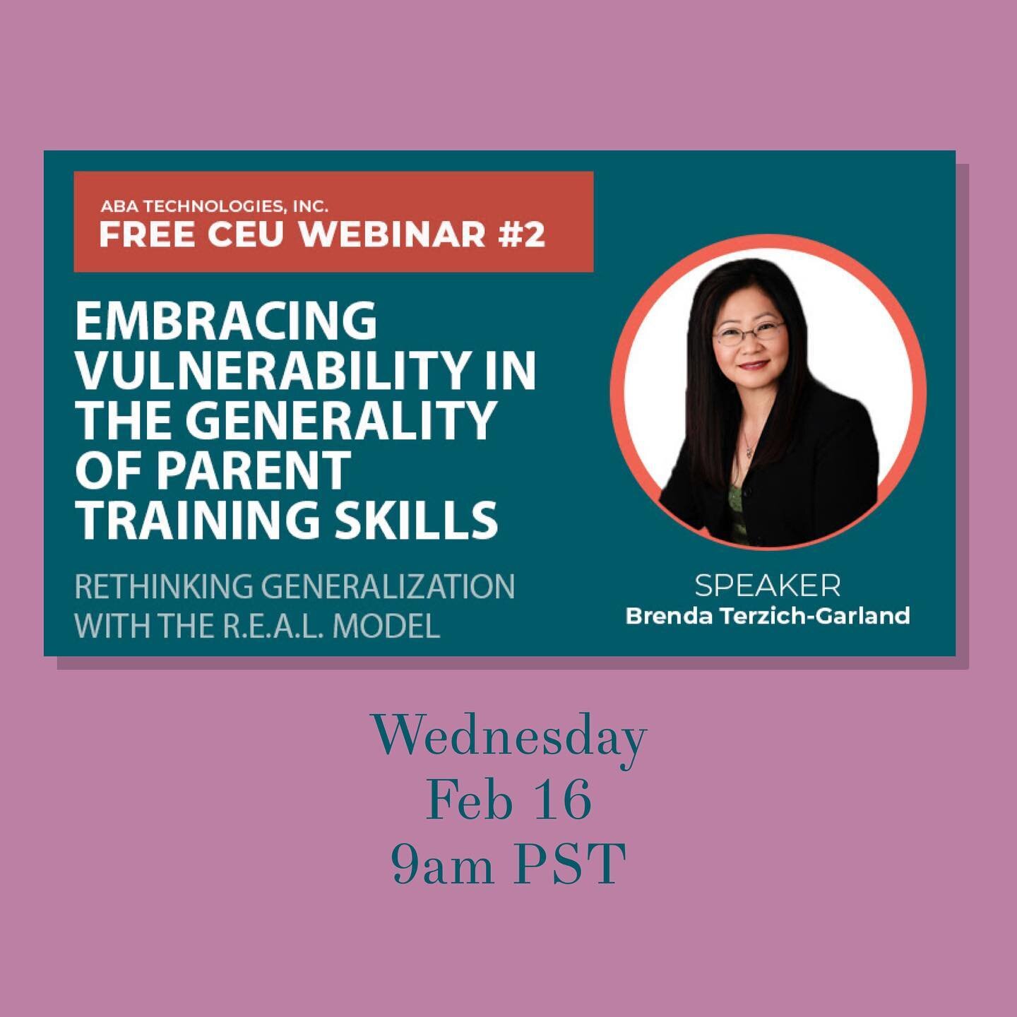 ✨FREE Webinar + 1 BACB Learning CEU ✨

This course focuses on bringing the private event of parent vulnerability into the public for behavior analysts to conduct a full analysis of the behaviors displayed by parents. 

All who attend will receive a r
