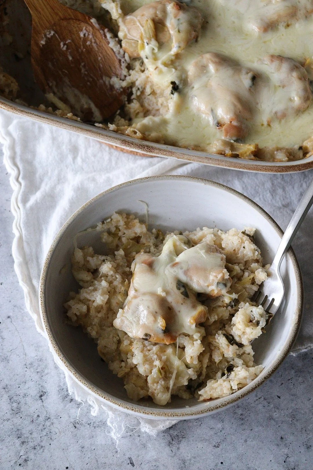 Spinach Artichoke Rice Bake