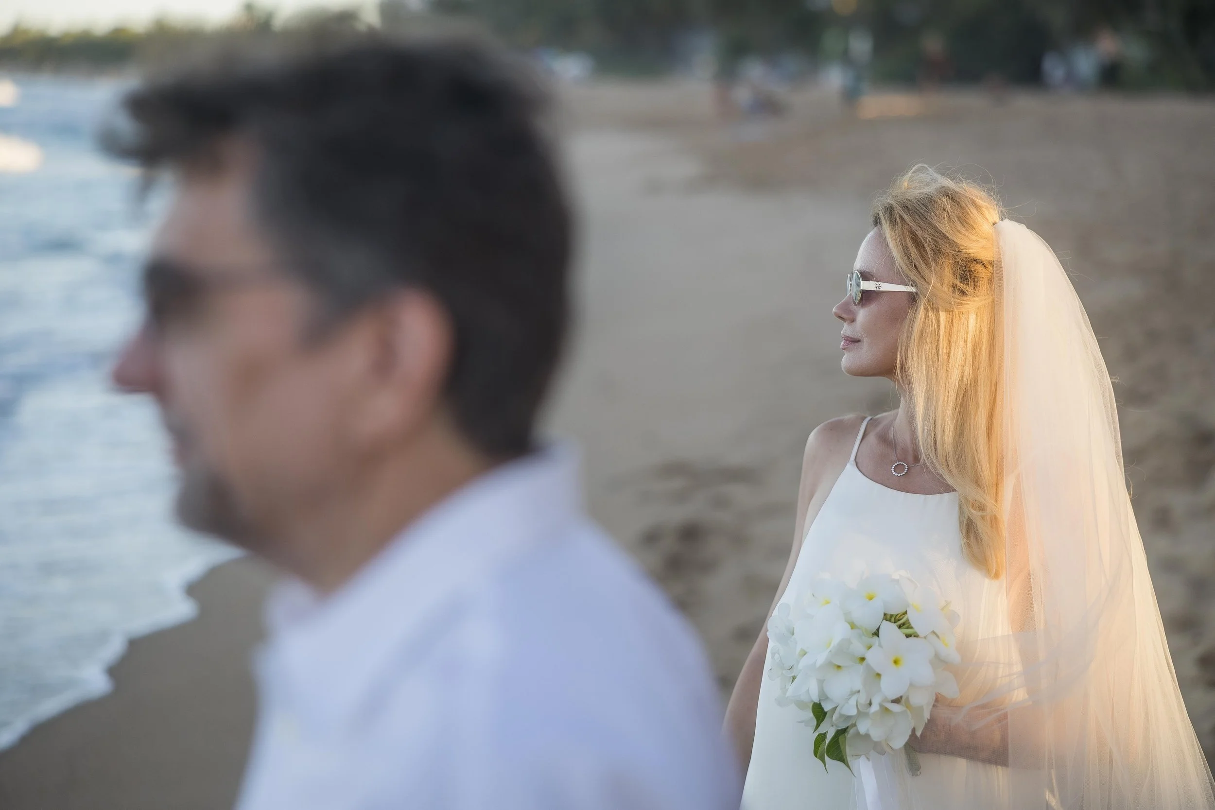 Couple embracing during an intimate elopement experience in Puerto Rico