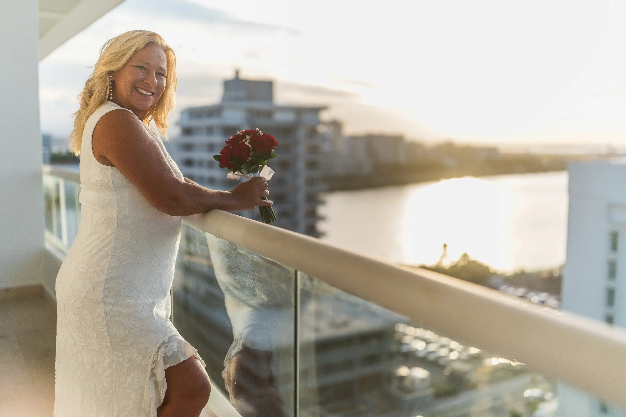 Bride at the Condado Vanderbilt Hotel during her elopement taken by a wedding photographer in Puerto Rico