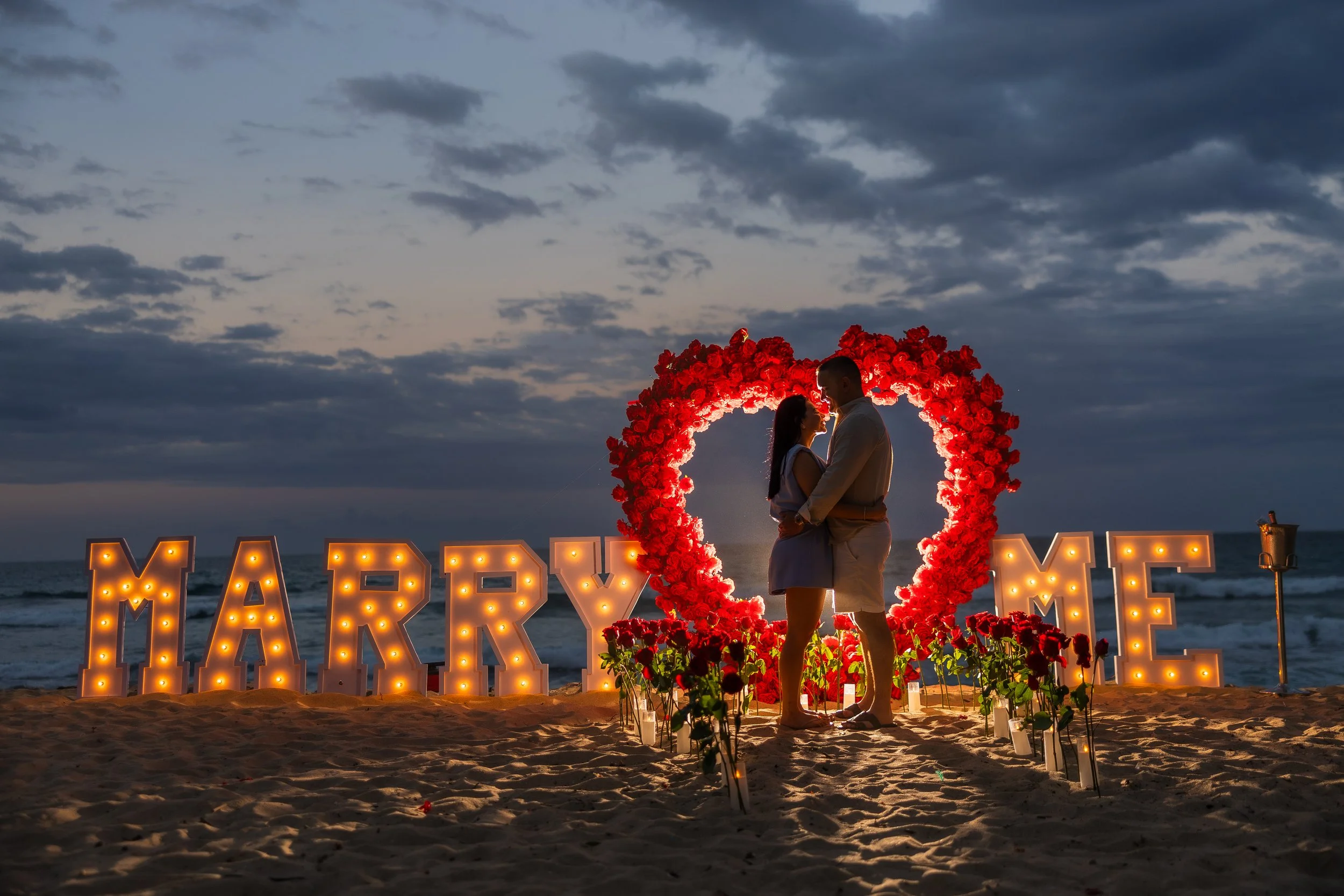 A Romantic Marriage Proposal in Puerto Rico at Sunset