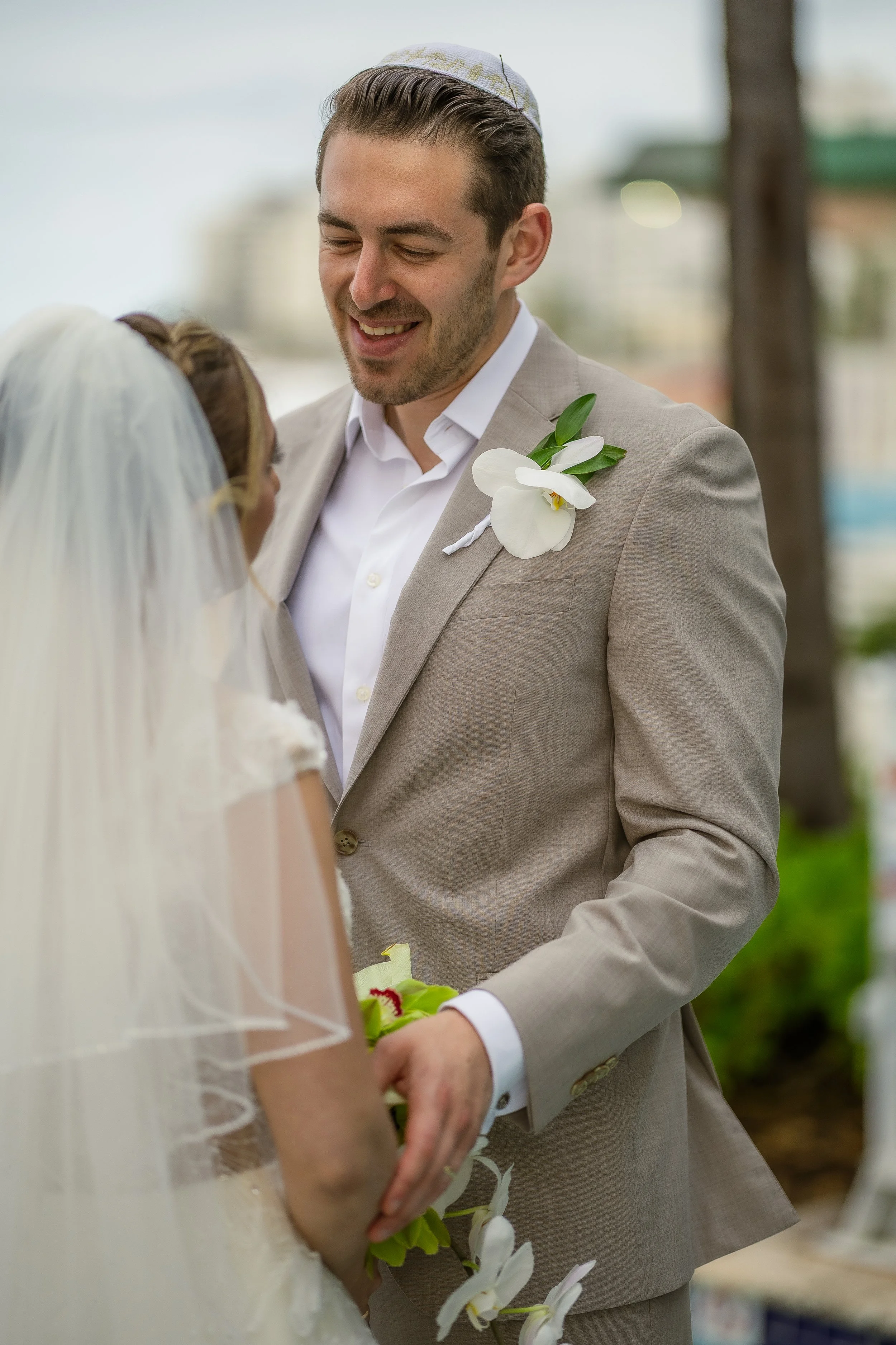 Jewish groom at La Concha Resort taken by a luxury wedding photographer in Puerto Rico