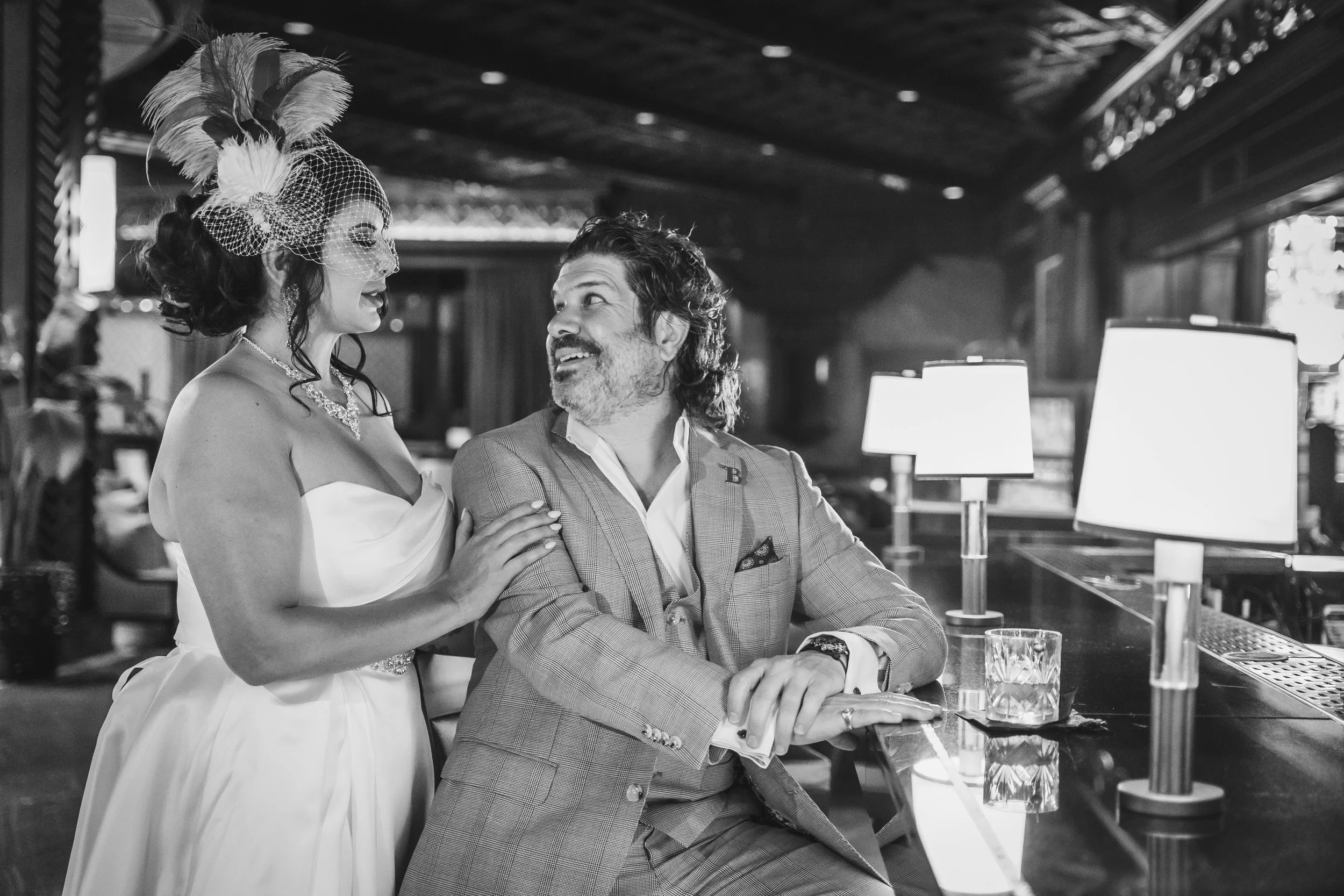 First look during wedding at the Fairmont Hotel in San Juan, Puerto Rico