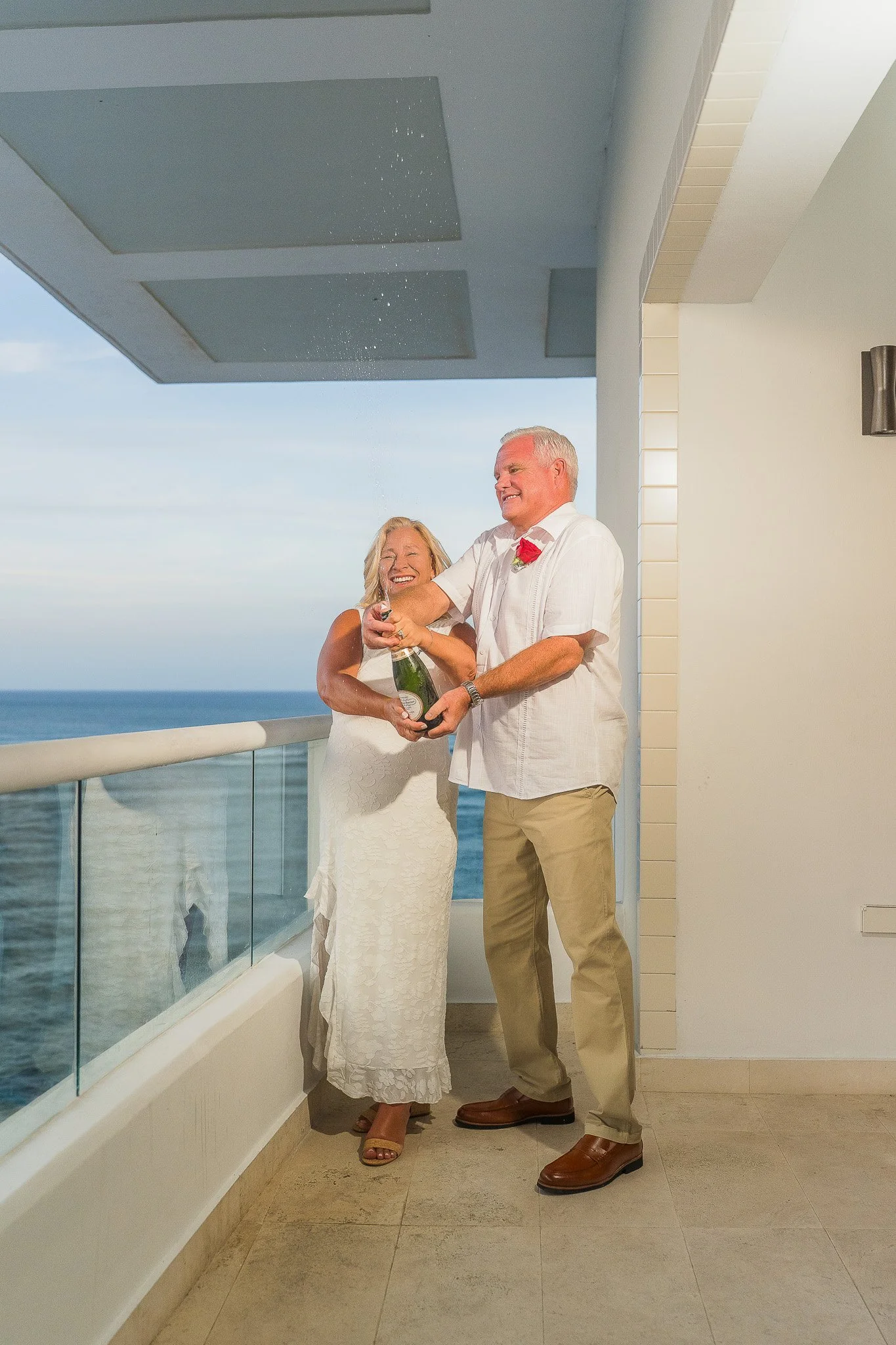 Bride and groom during their elopement ceremony at the Condado Vanderbilt Hotel taken by a Puerto Rico destination wedding photographer