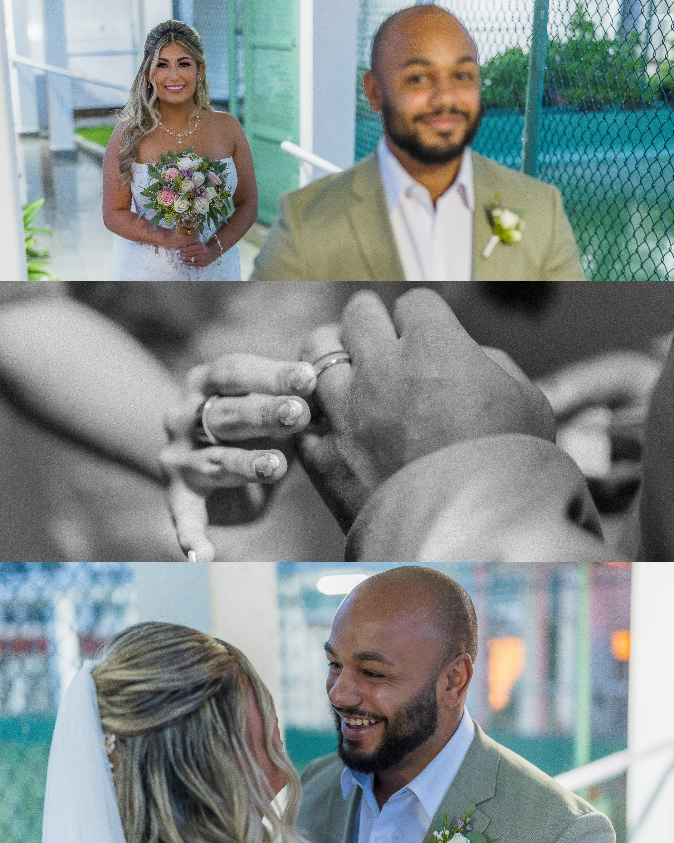First look between bride and groom at Condado del Mar taken by an elopement photographer in Puerto Rico
