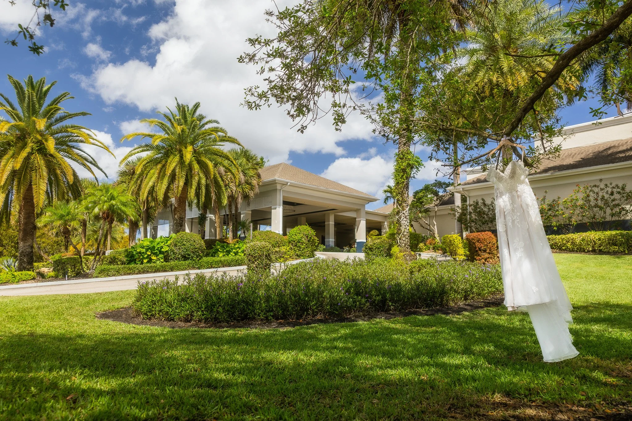 Luxury wedding dress at Indian Spring Country Club in Boynton Beach, Florida