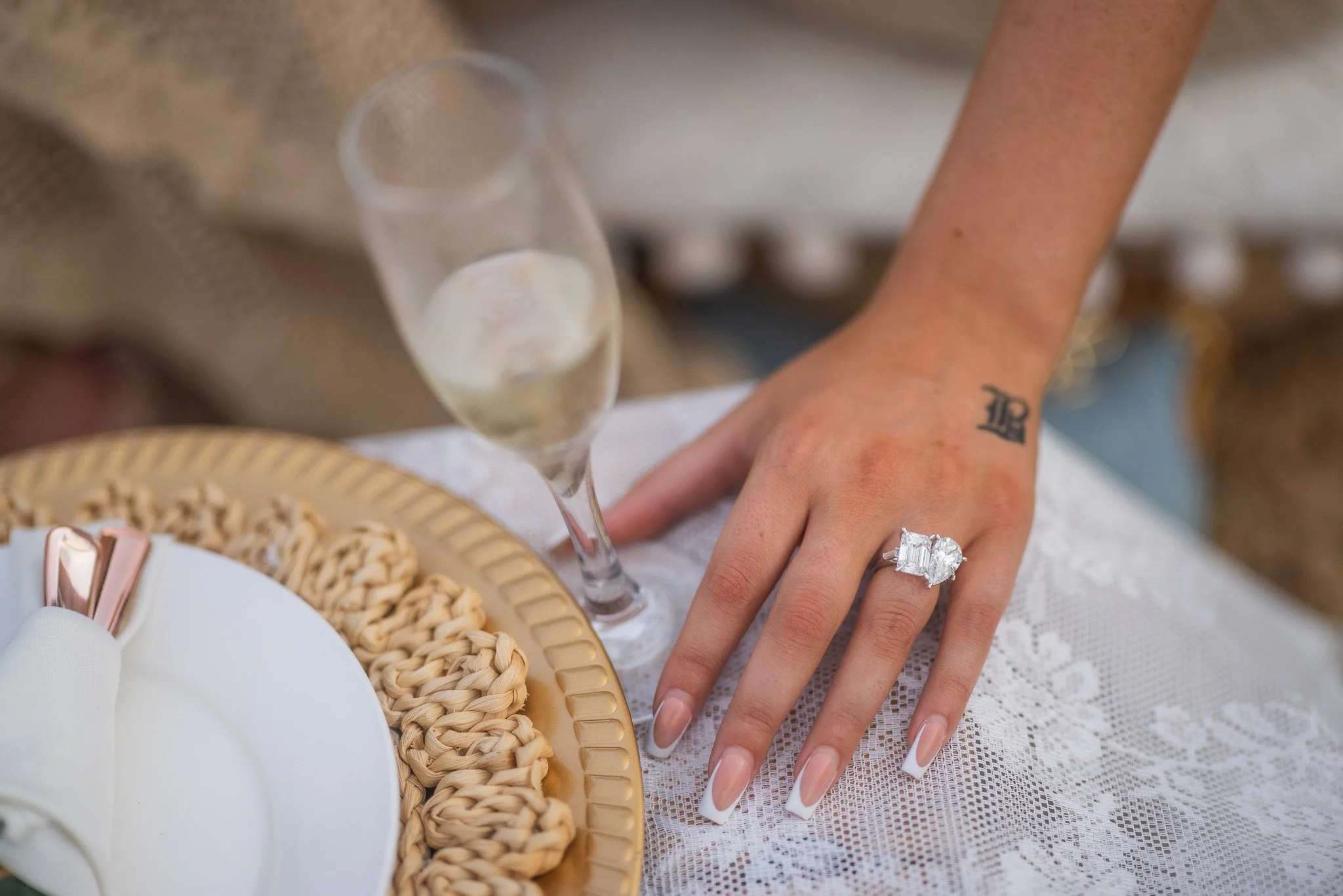 Luxury engagement ring taken by a wedding photographer in Puerto Rico during an engagement session after a marriage proposal