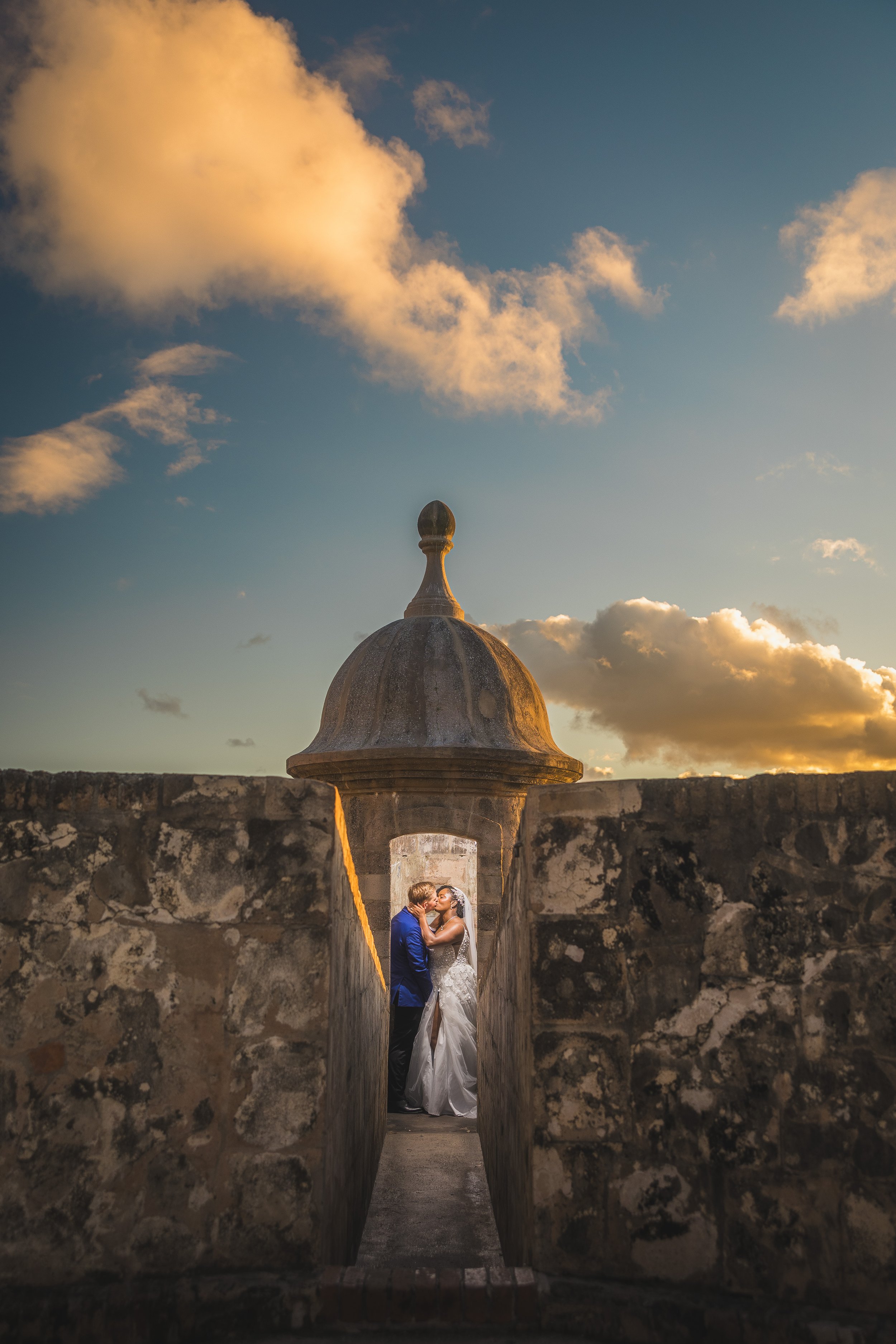 Bride and groom during a high-end wedding ceremony in Puerto Rico