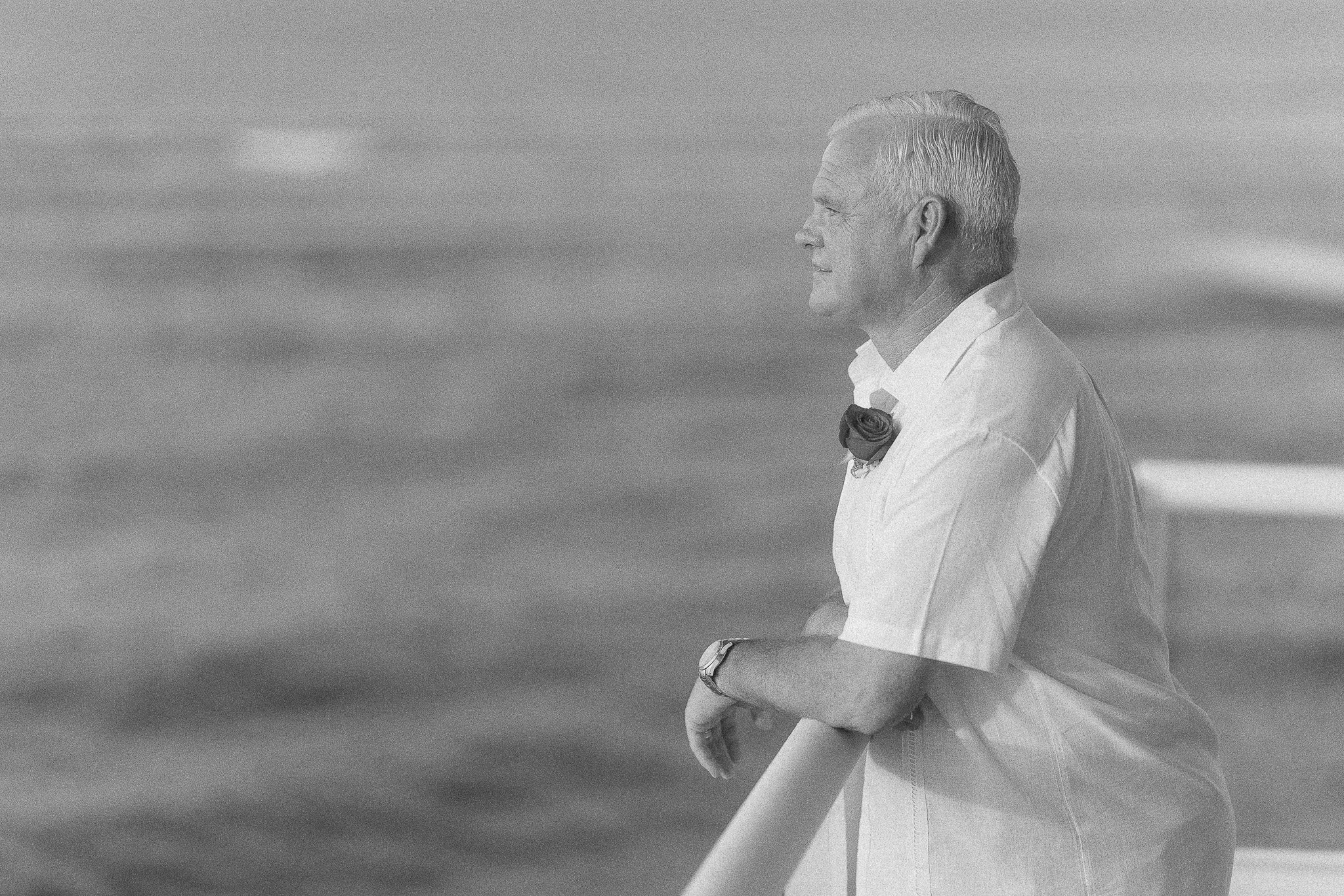 Groom at the Condado Vanderbilt Hotel during his elopement wedding in Puerto Rico