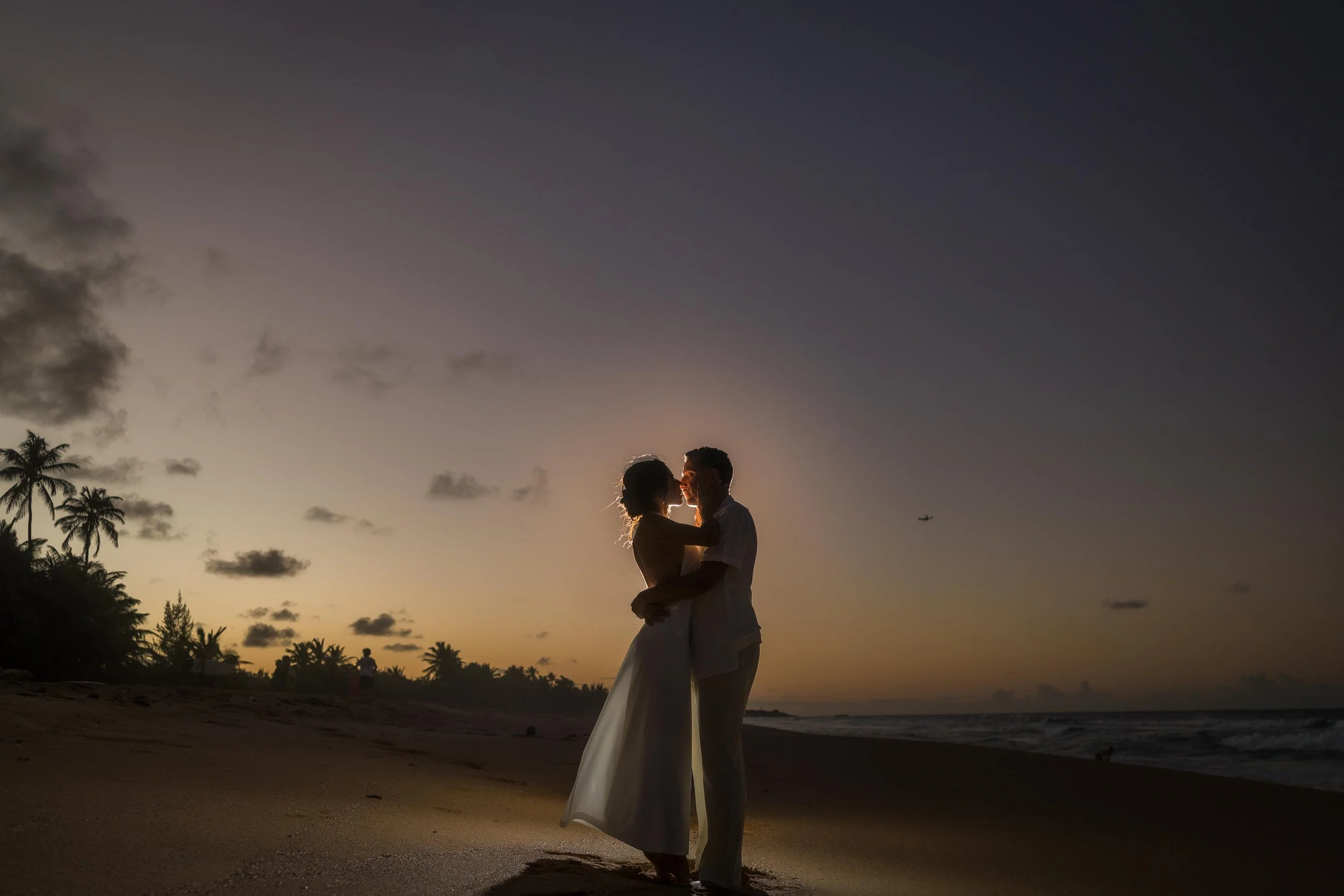 Puerto Rico marriage proposal photographer during Golden Hour at Piñones Beach