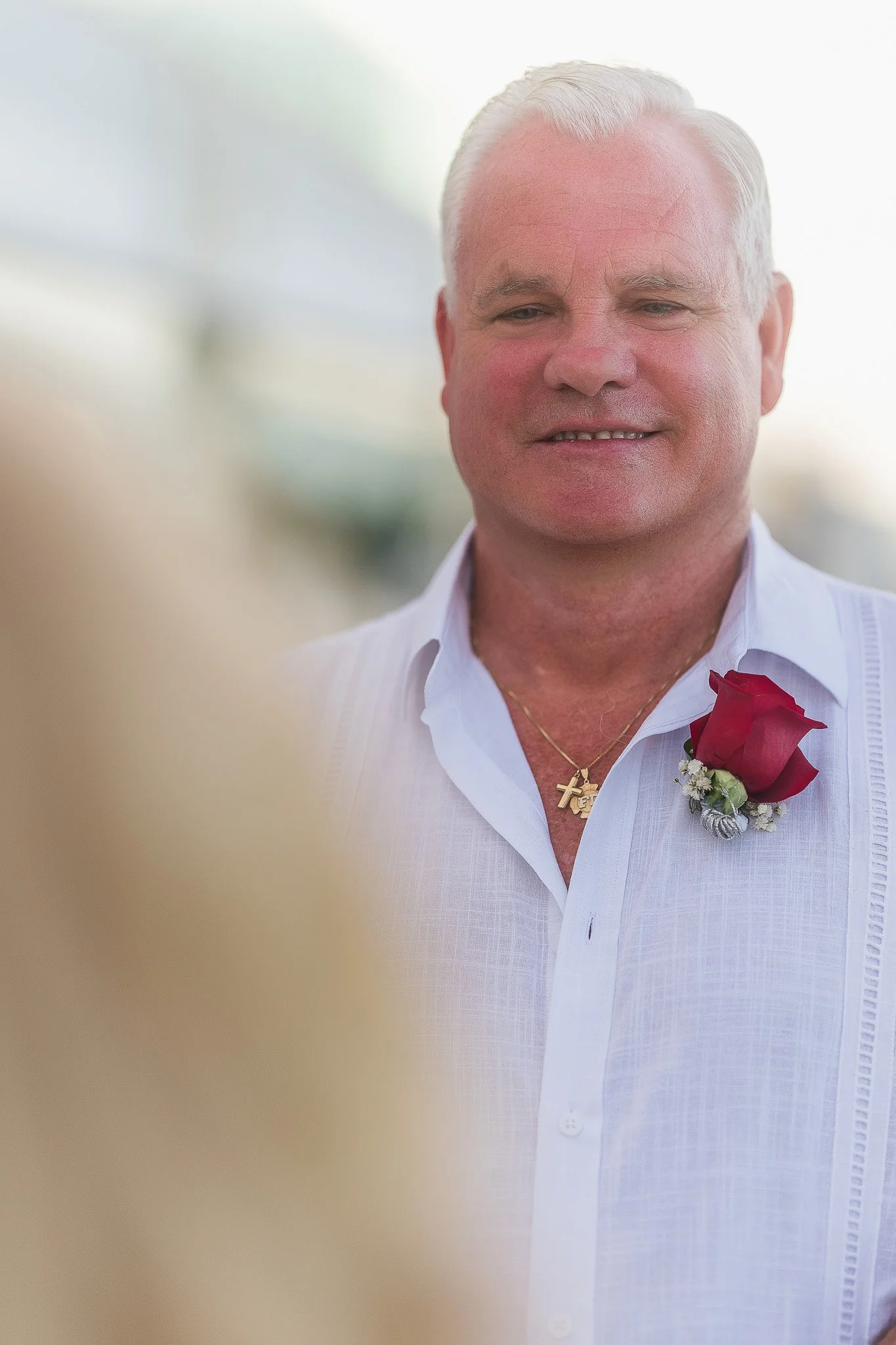 Groom at the Condado Vanderbilt Hotel during his elopement wedding in Puerto Rico
