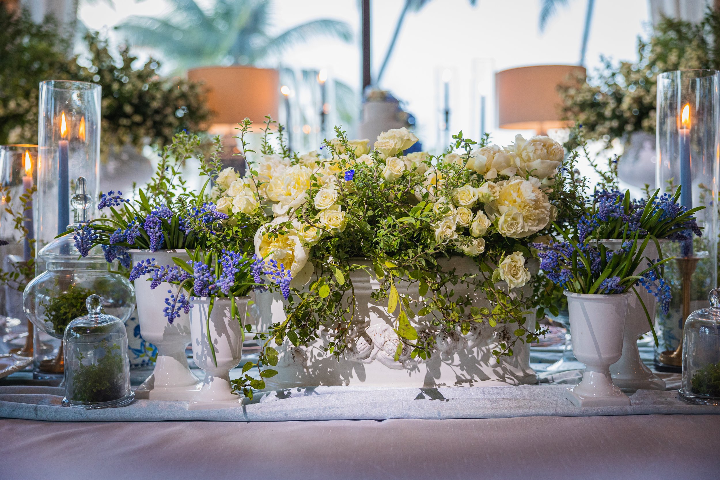 Elegant floral arrangement by Emilio Olabarrieta at the Ritz-Carlton in Dorado Beach shot by a Puerto Rico wedding photographer