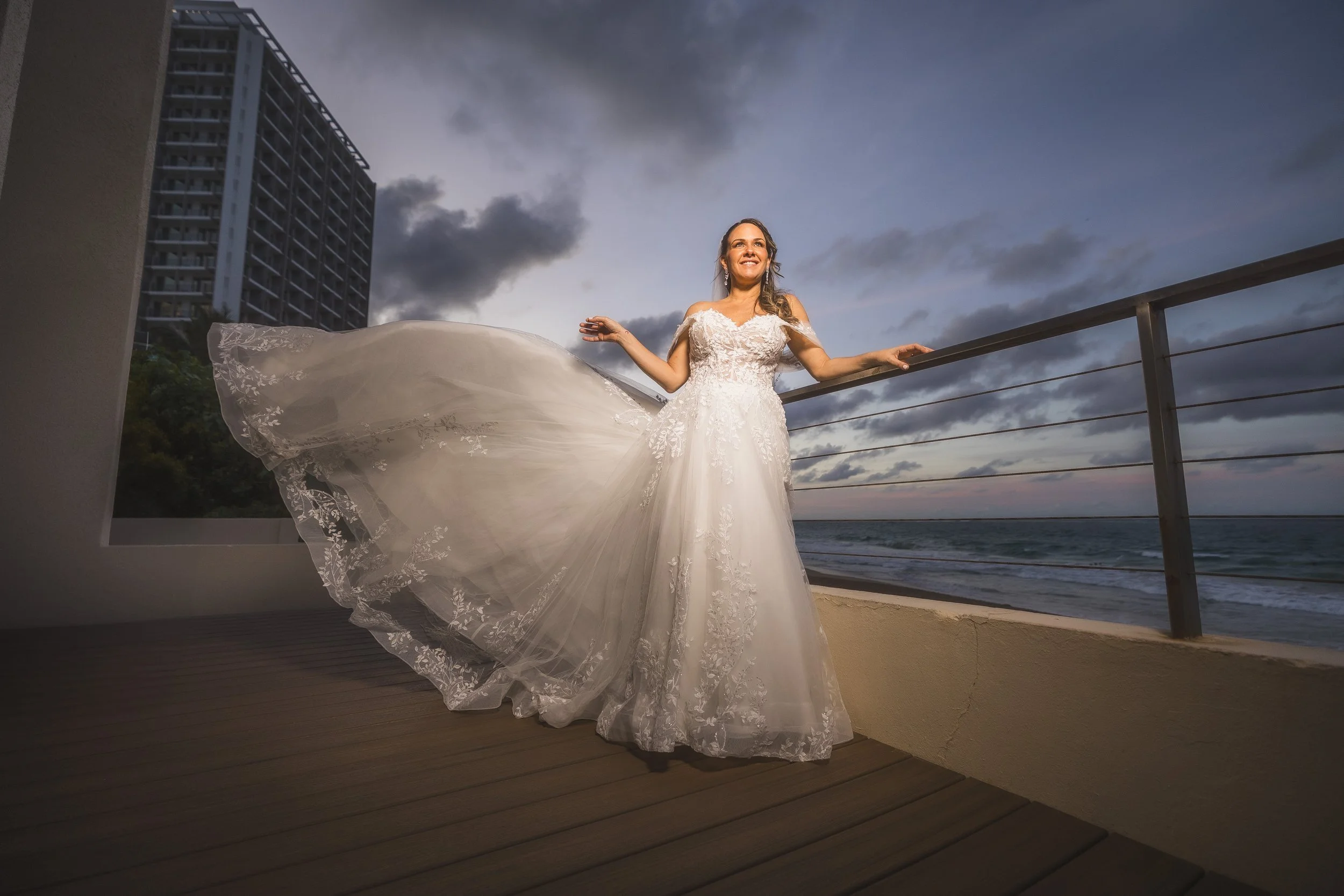 Bride portraits during a luxury elopement in Puerto Rico at the Wyndham Grand Rio Mar Resort
