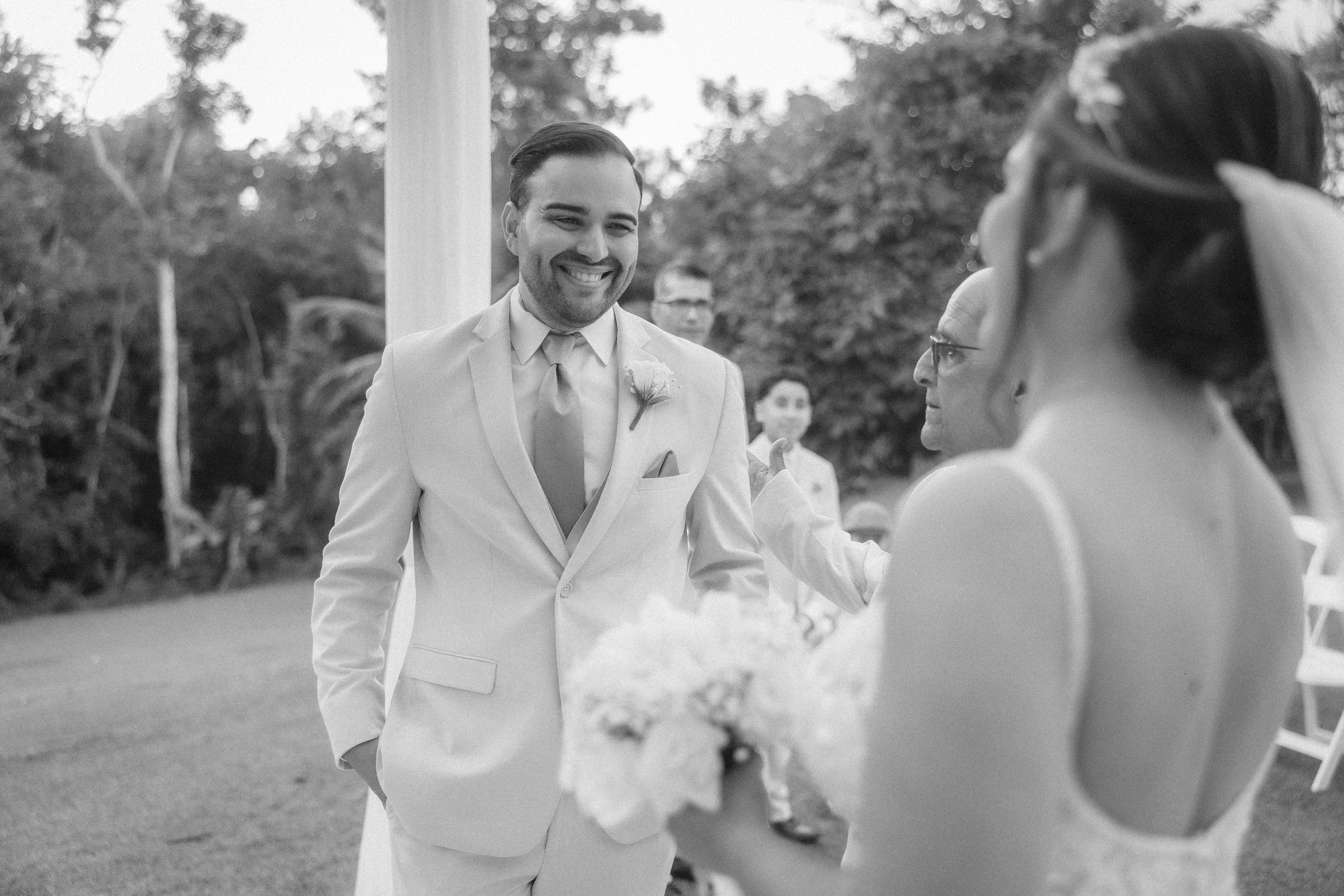 Groom during a wedding at Hacienda Santiago in Puerto Rico