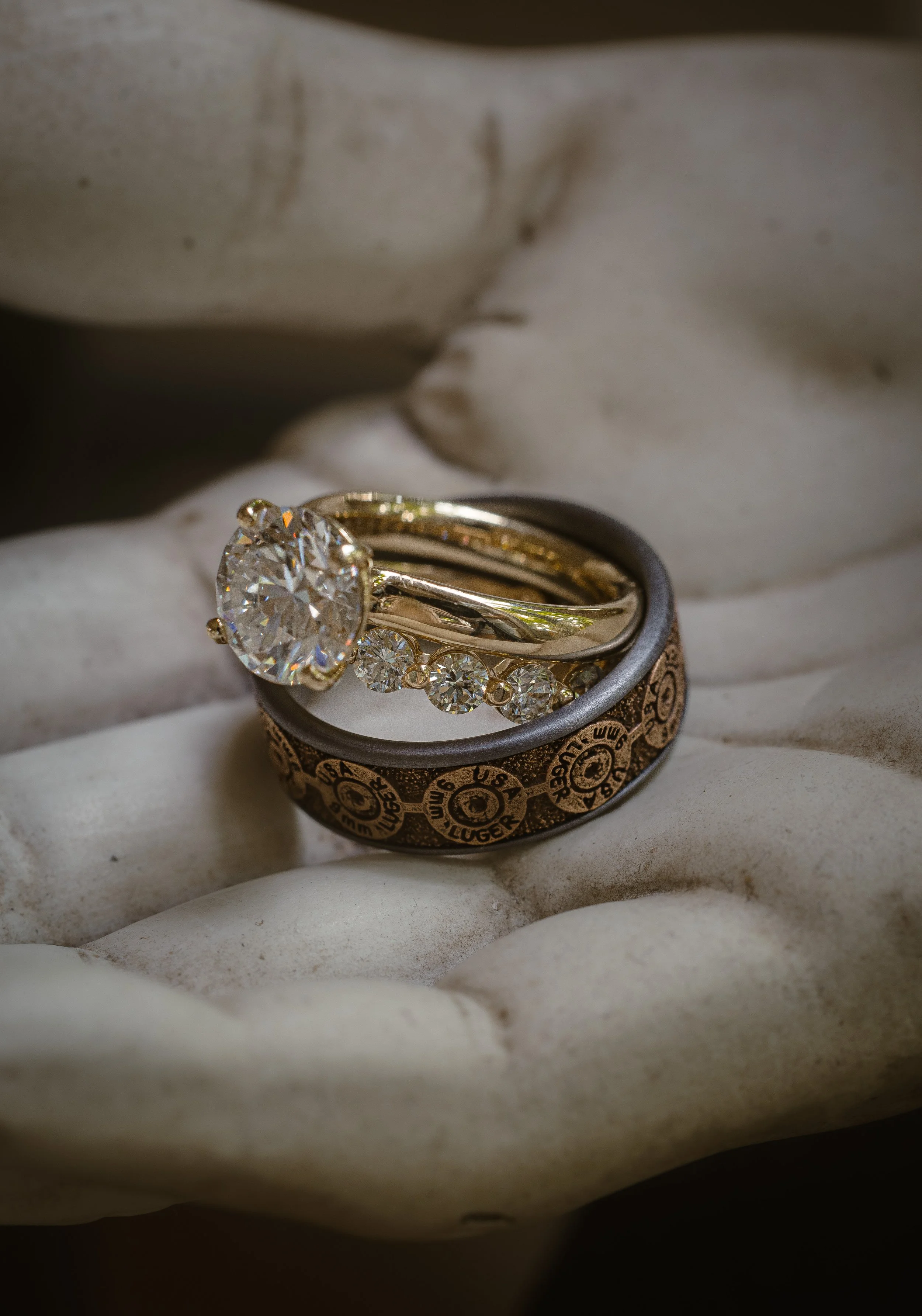 Wedding rings photographed during a luxury elopement in Puerto Rico, symbolizing commitment and intentional marriage