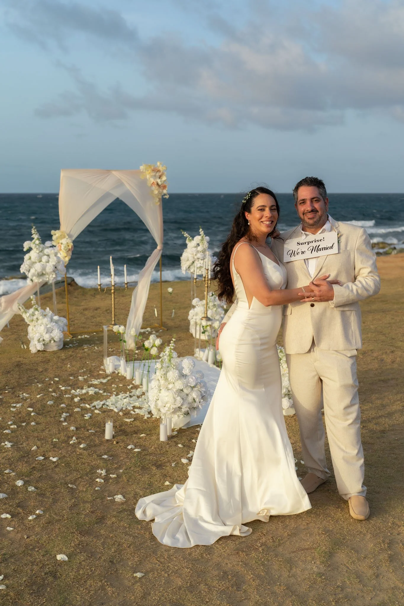 Luxury elopement in Puerto Rico at Escambrón Beach taken by a destination wedding photographer