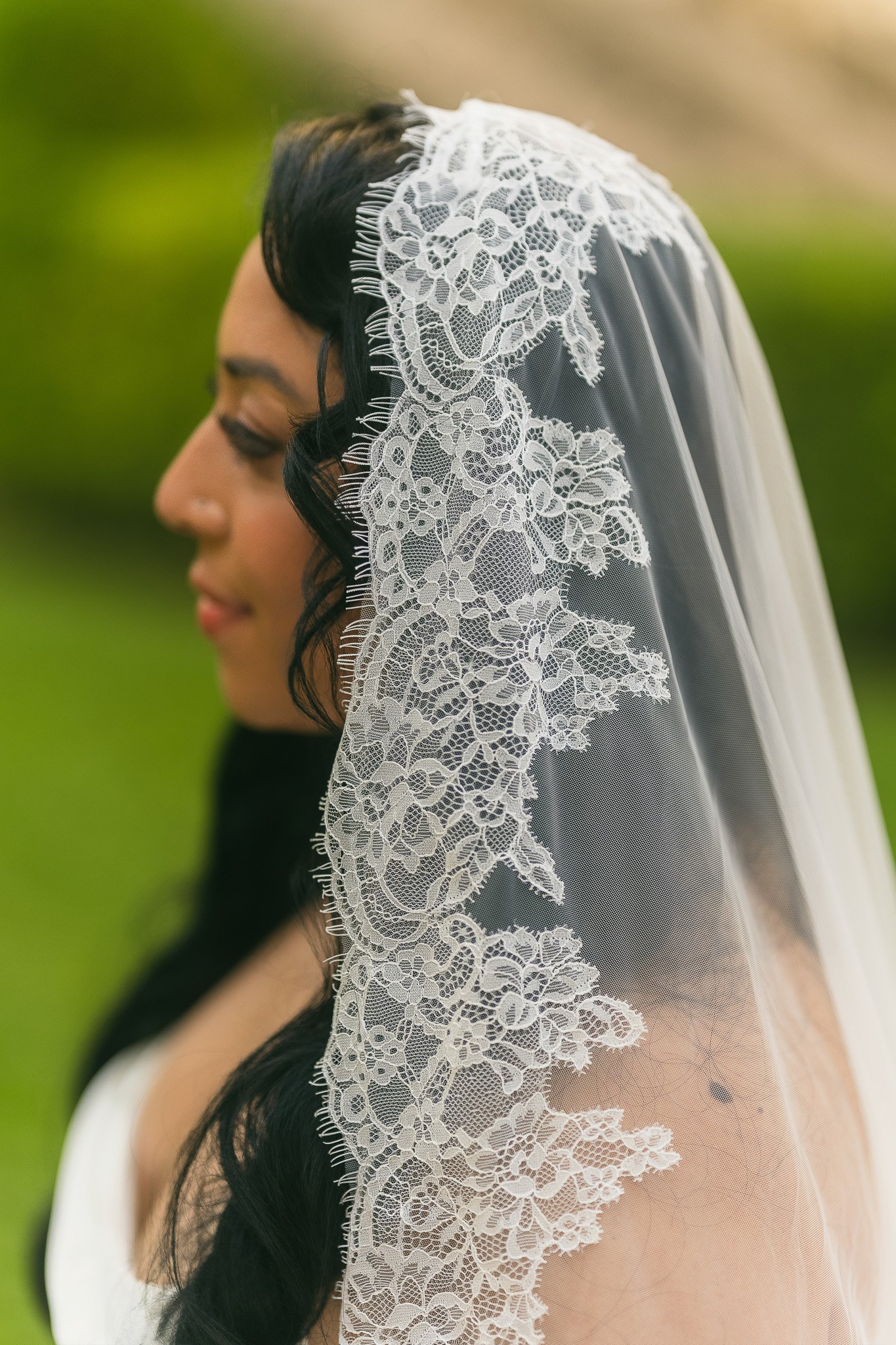 Portrait of a bride during her editorial elopement in Lake Como at Villa del Balbianello taken by a luxury destination wedding photographer in Italy