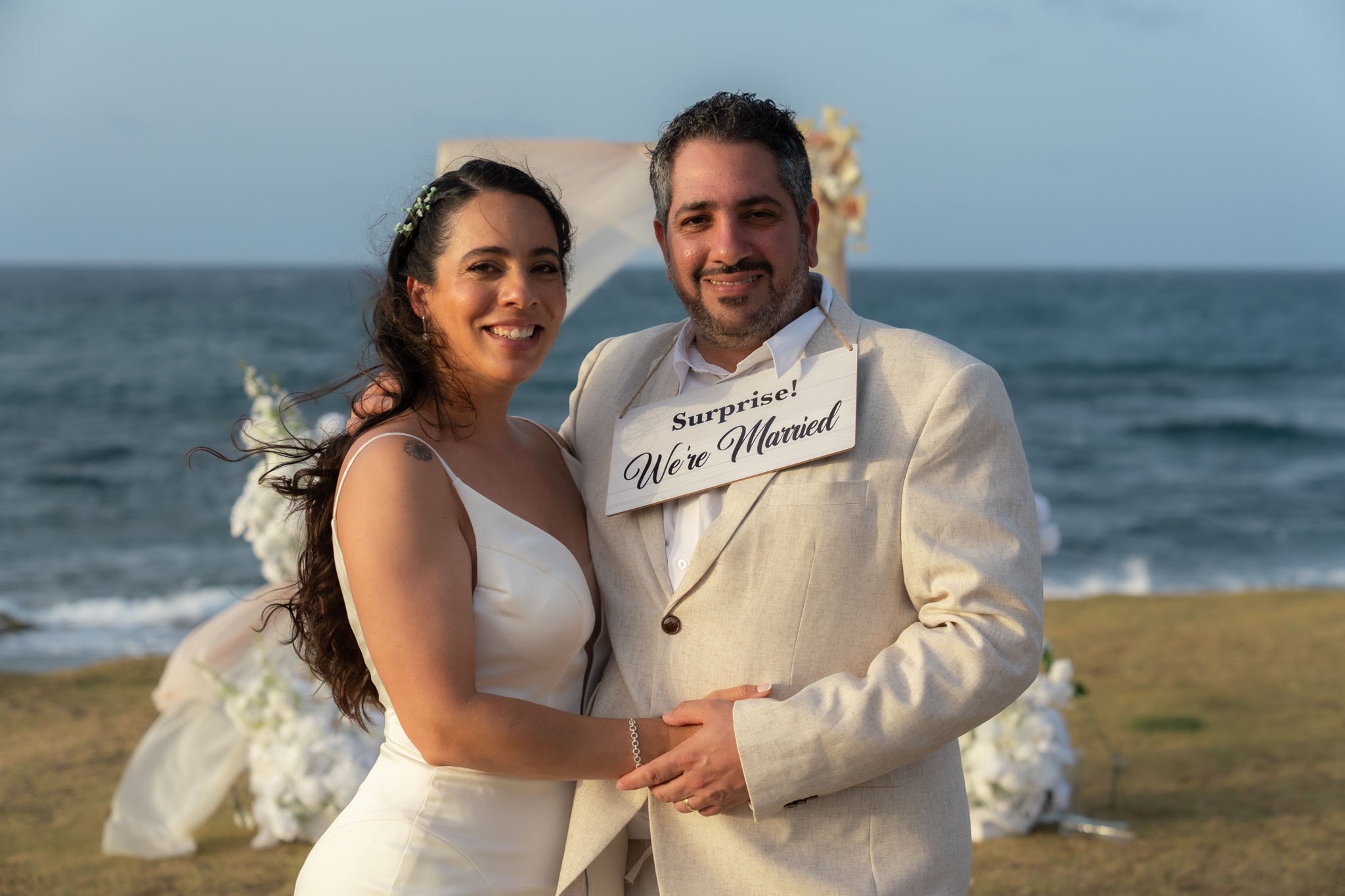 Luxury elopement in Puerto Rico at Escambrón Beach taken by a destination wedding photographer