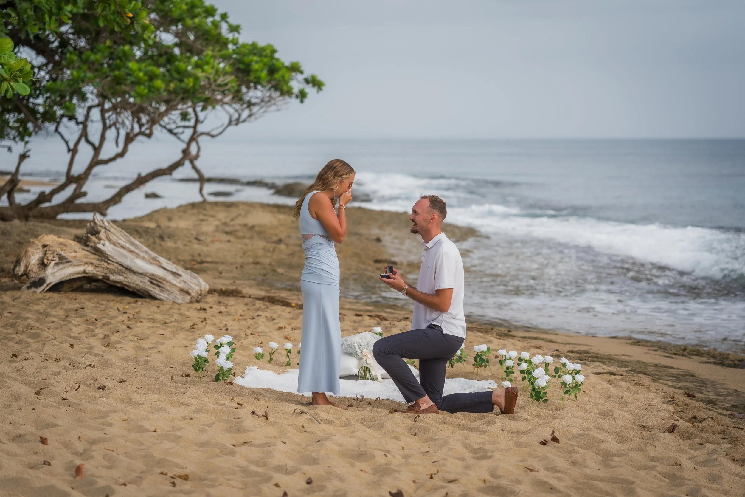Flamenco Beach marriage proposal taken by a destination wedding photographer in Puerto Rico