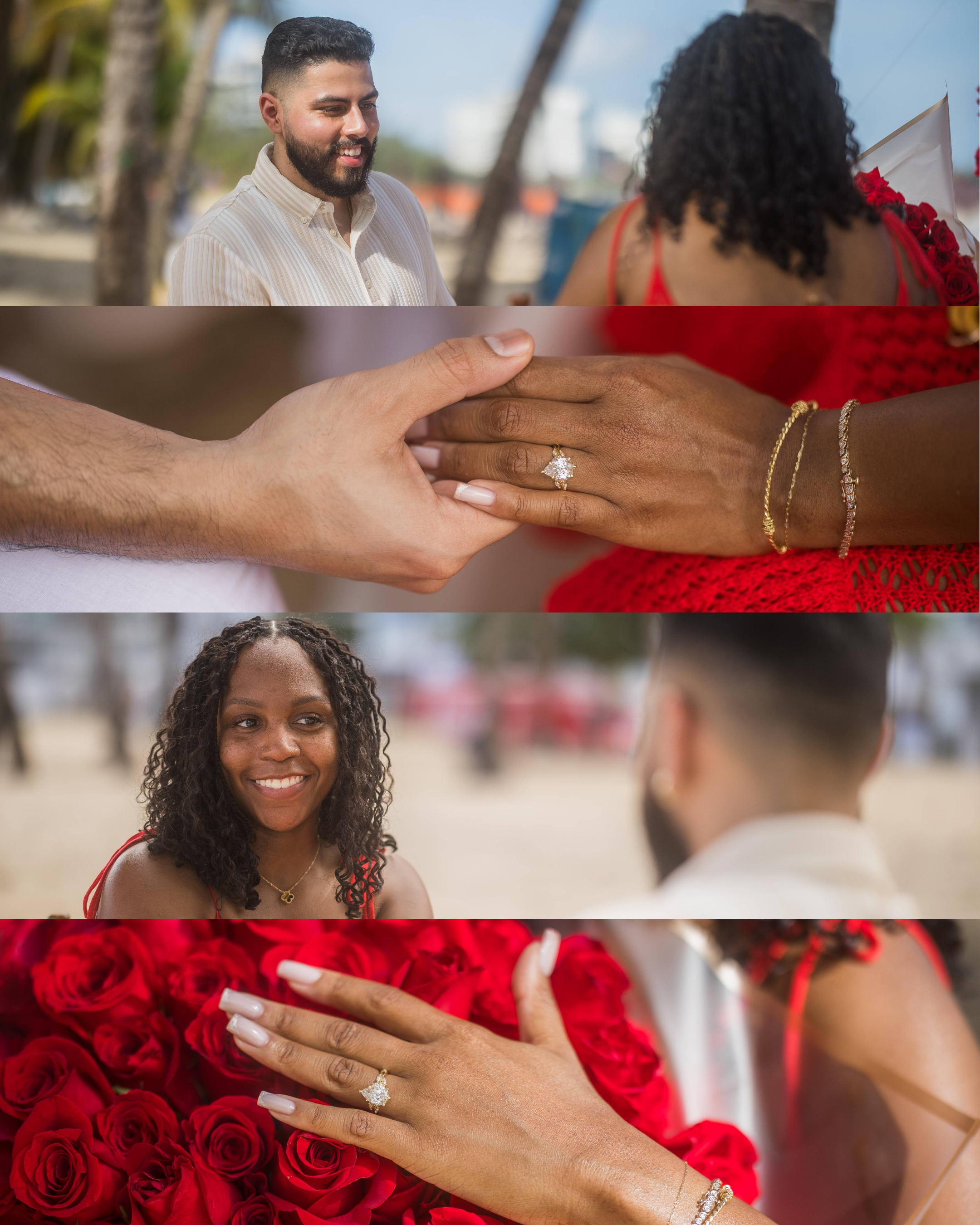 Details shots of a marriage proposal by a wedding photographer in Puerto Rico