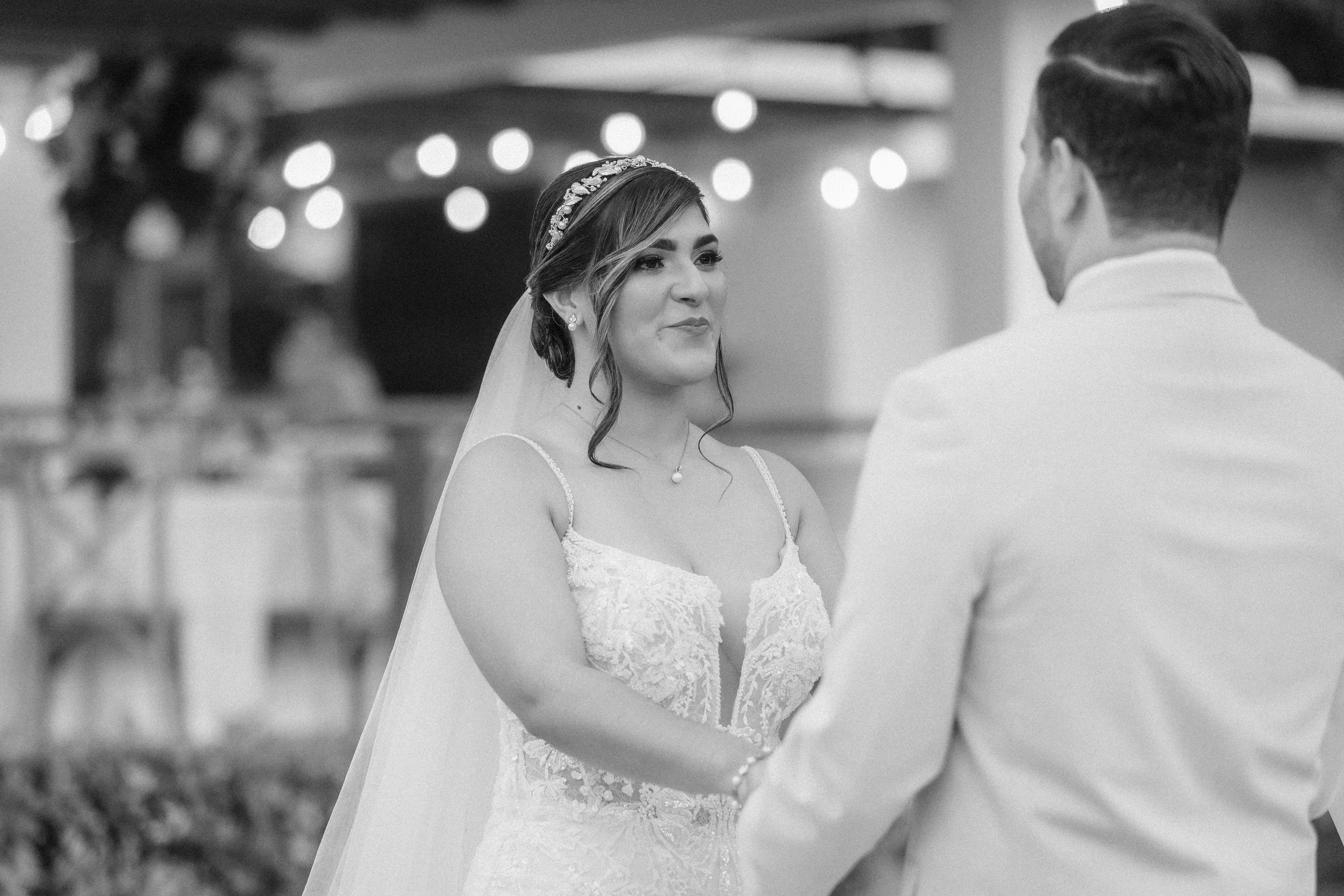 Bride during wedding ceremony at Hacienda Santiago, a wedding venue in Puerto Rico