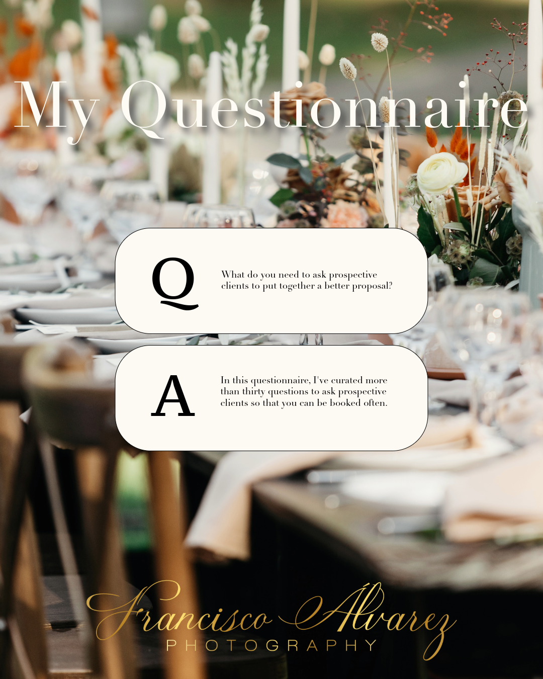 Wedding Photography Questionnaire
