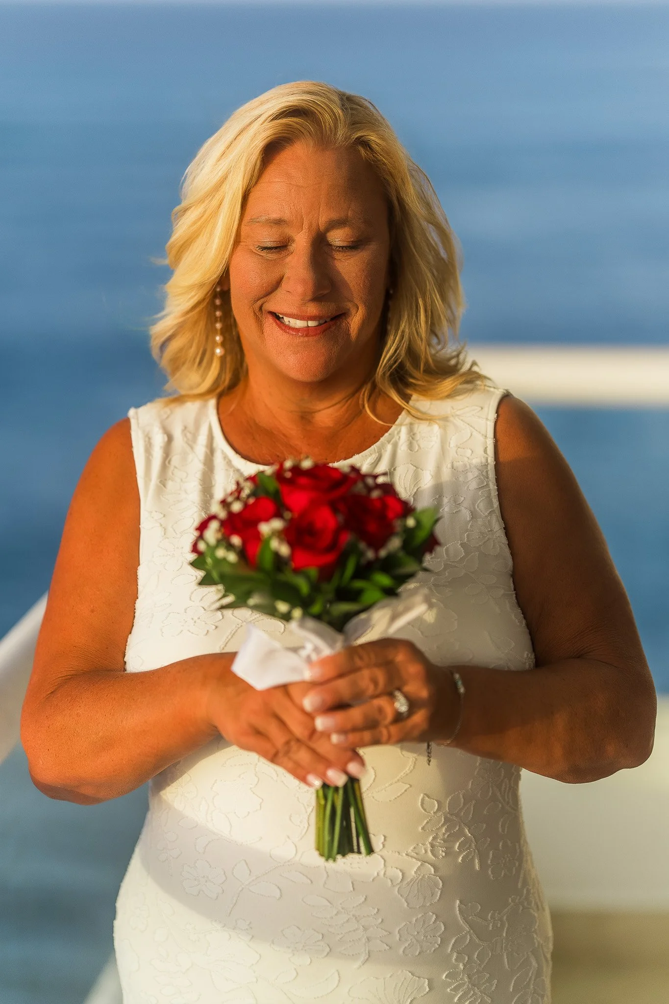 Bride at the Condado Vanderbilt Hotel during her elopement taken by a wedding photographer in Puerto Rico