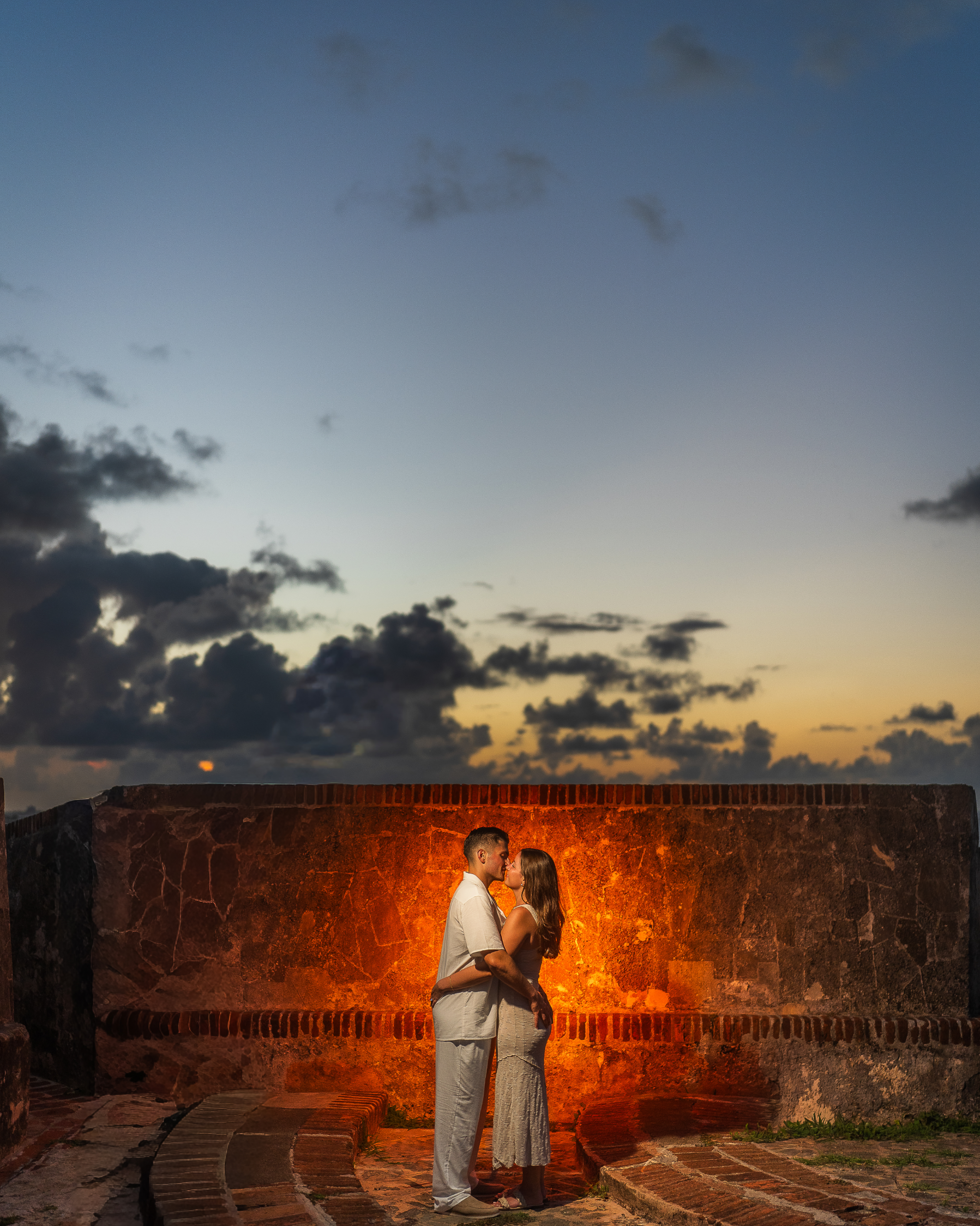 Surprise marriage proposal in Old San Juan taken by a destination wedding photographer in Puerto Rico