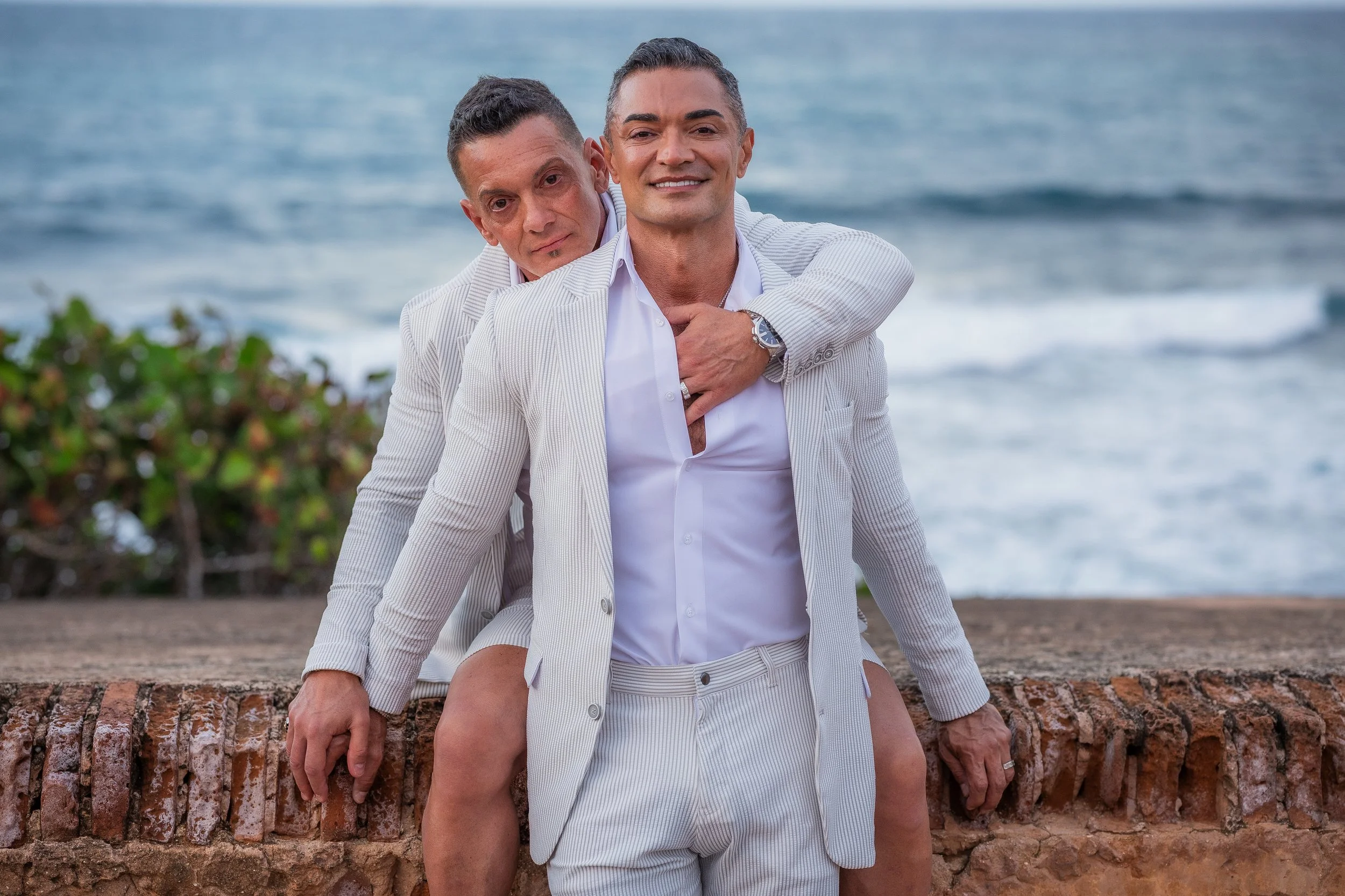 Gay couple during an elopement in Puerto Rico shot by an LGBT friendly wedding photographer