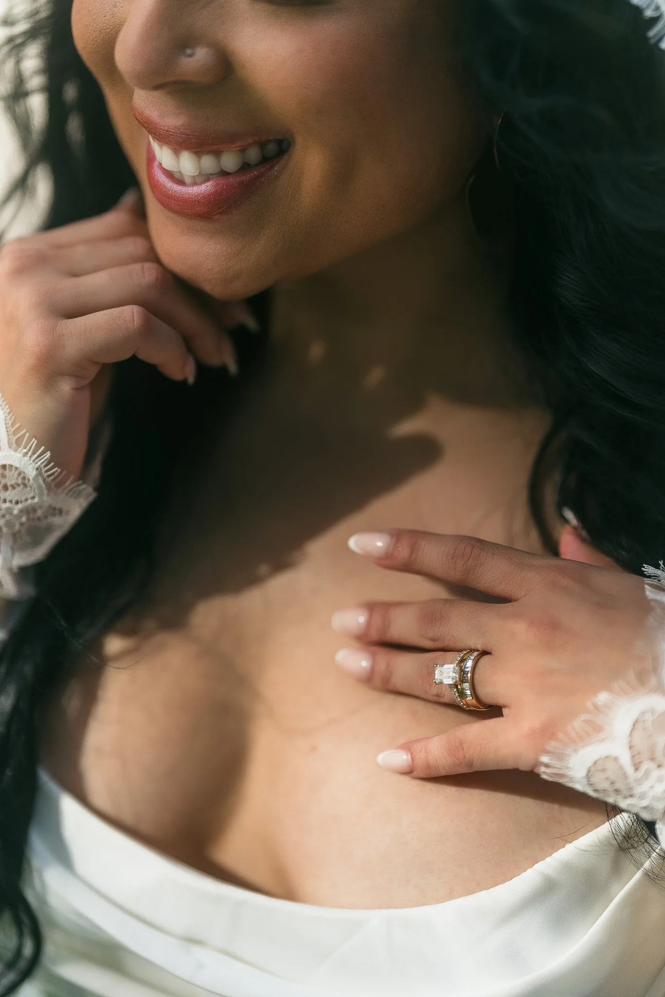 Portrait of a bride during her editorial elopement in Lake Como at Villa del Balbianello taken by a luxury destination wedding photographer in Italy