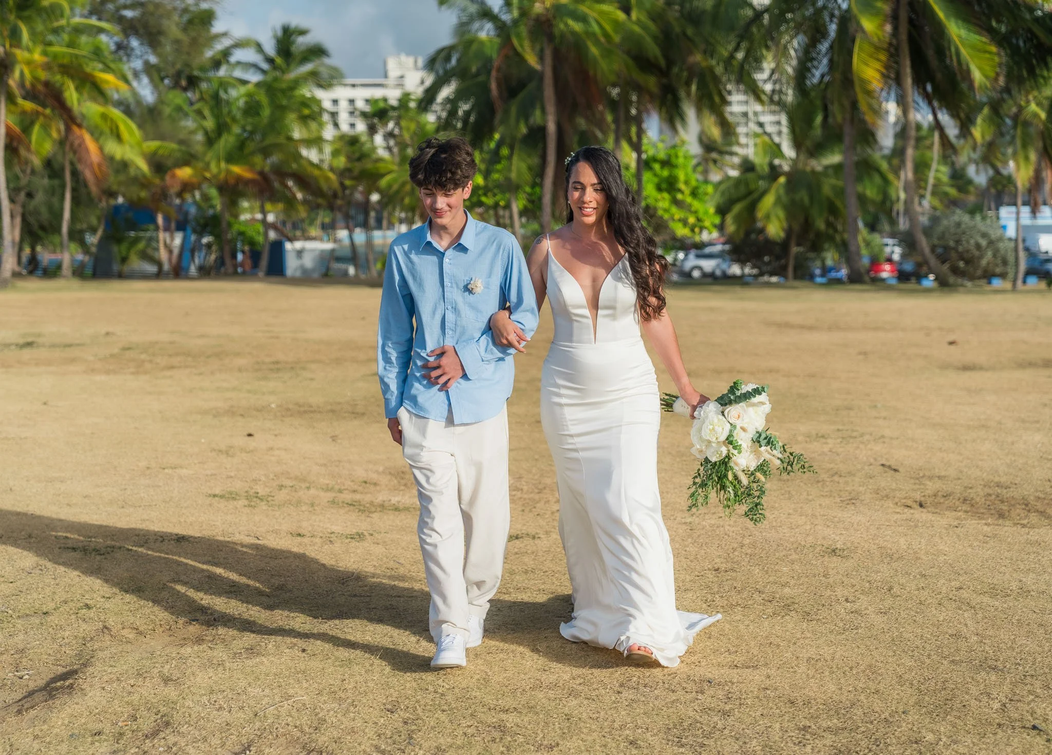 Luxury elopement in Puerto Rico at Escambrón Beach taken by a destination wedding photographer