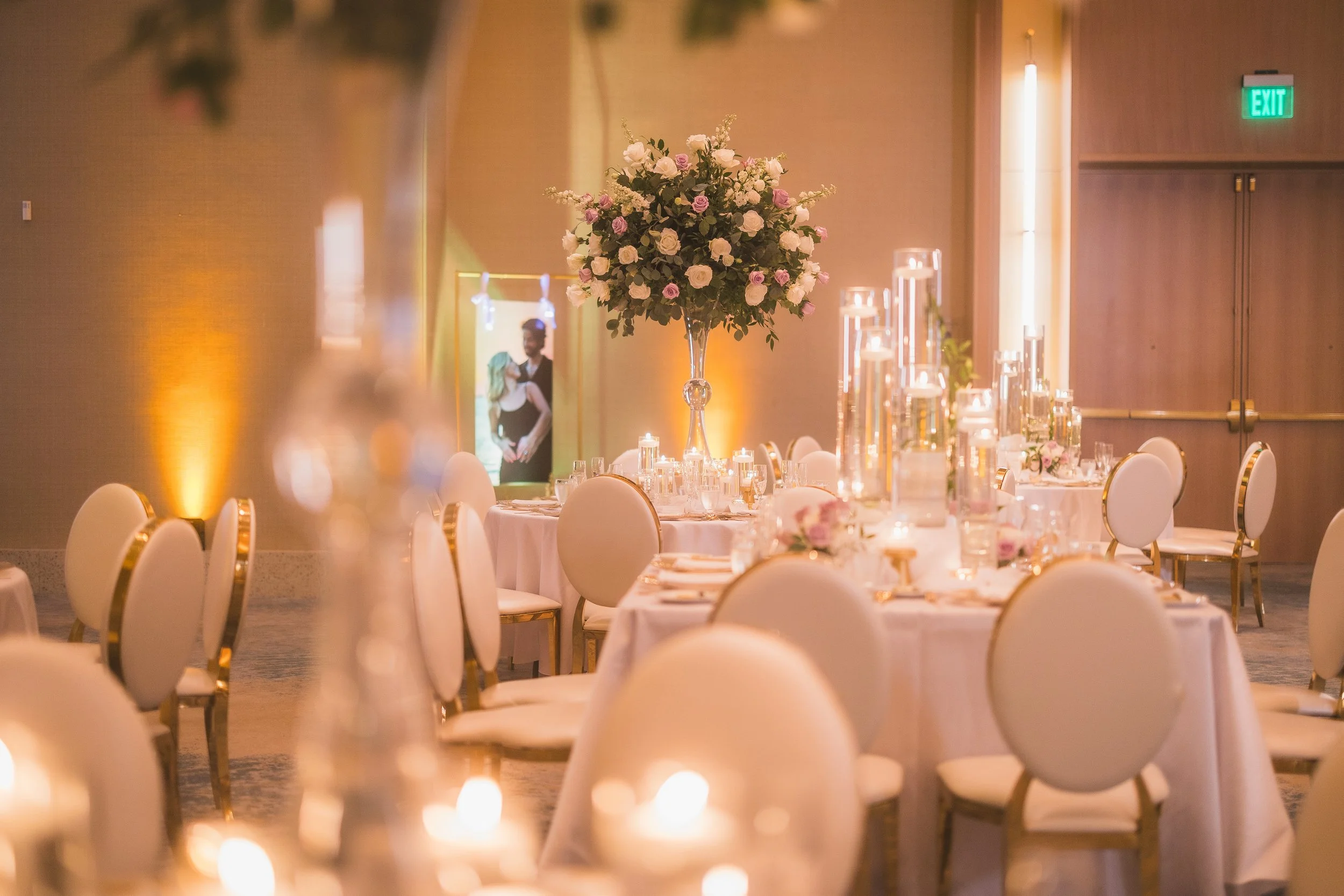 Luxury wedding decoration at the Marriott Stellaris Hotel in Puerto Rico